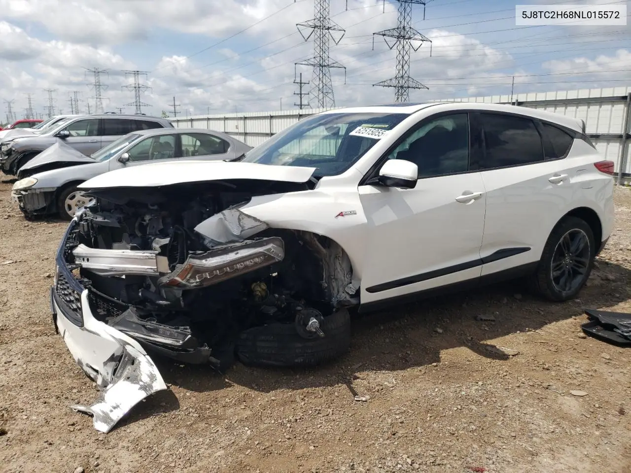 2022 Acura Rdx A-Spec VIN: 5J8TC2H68NL015572 Lot: 62515055