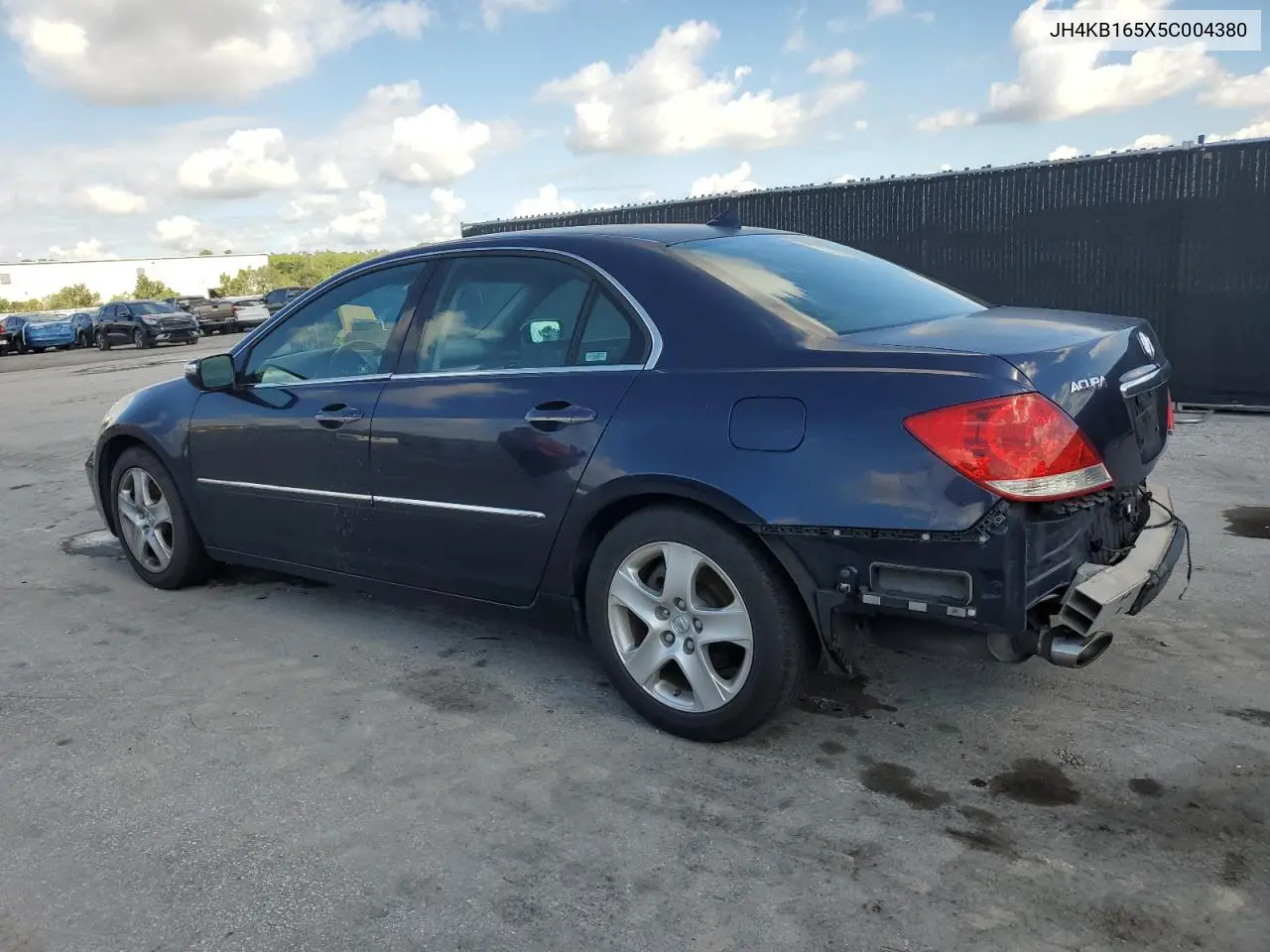 2005 Acura Rl VIN: JH4KB165X5C004380 Lot: 54139035