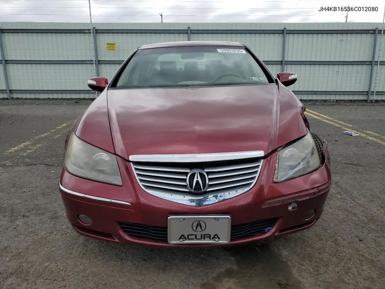 2006 Acura Rl VIN: JH4KB16536C012080 Lot: 53003235