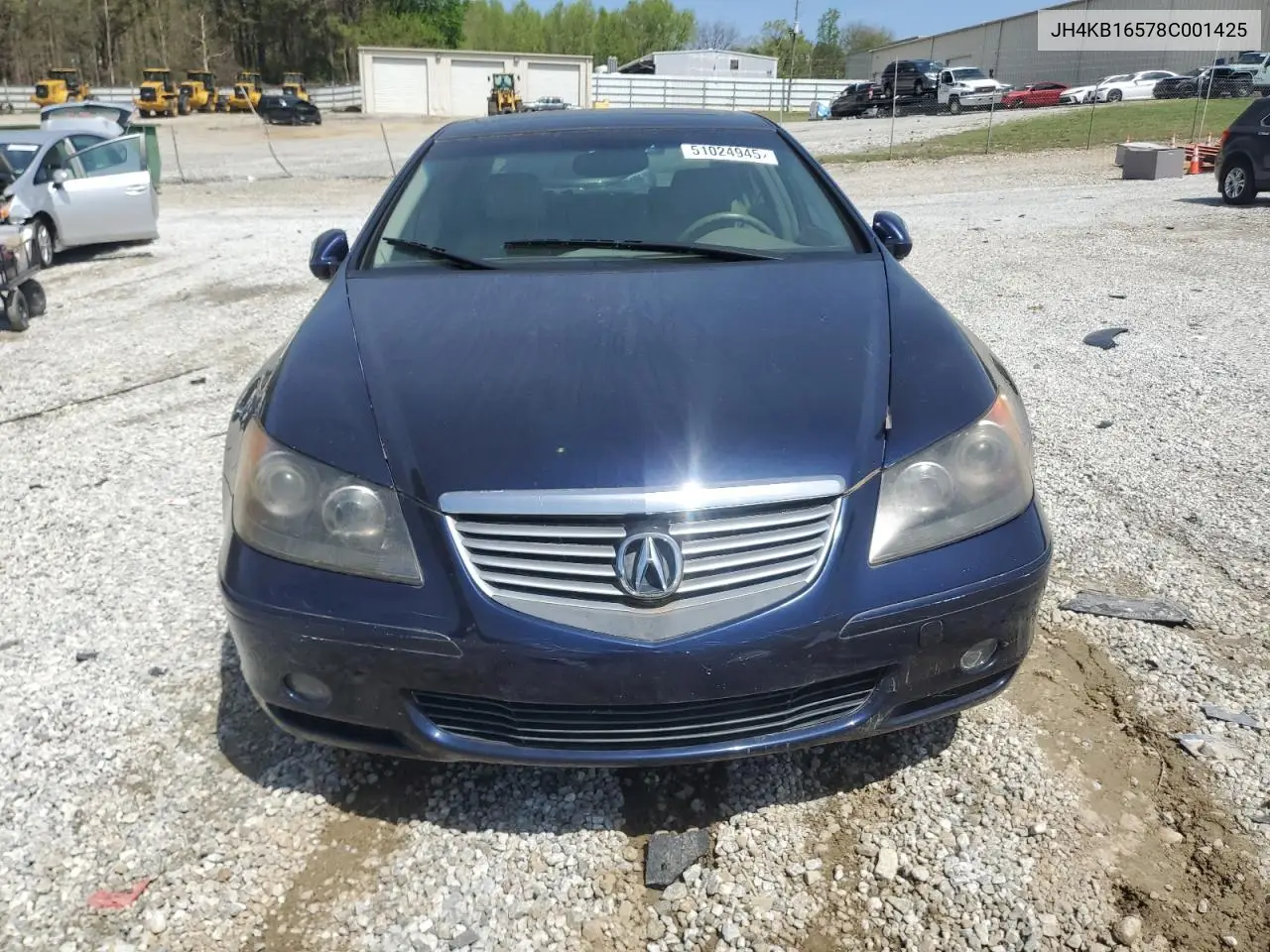 2008 Acura Rl VIN: JH4KB16578C001425 Lot: 51024945