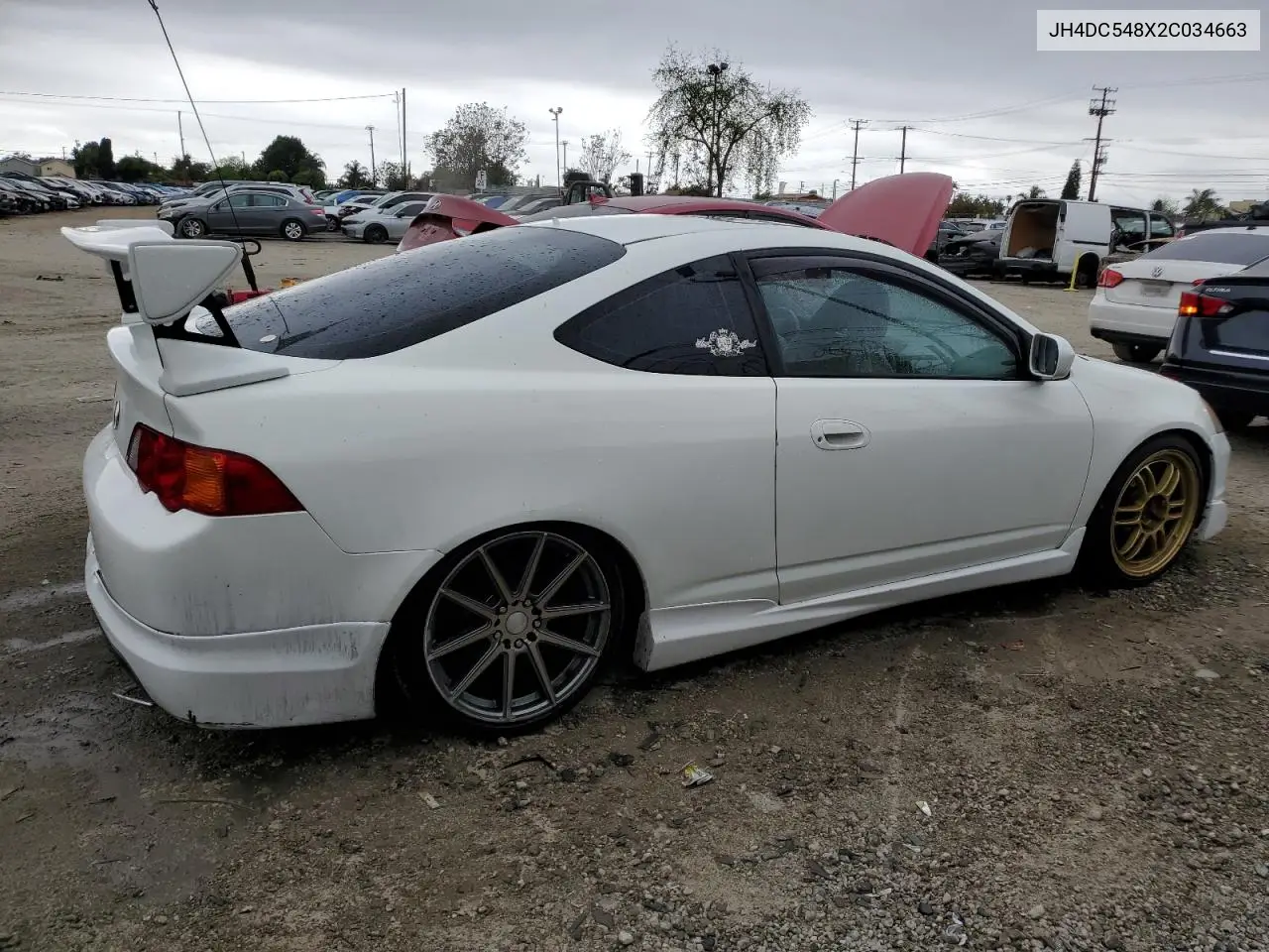 2002 Acura Rsx VIN: JH4DC548X2C034663 Lot: 55980275