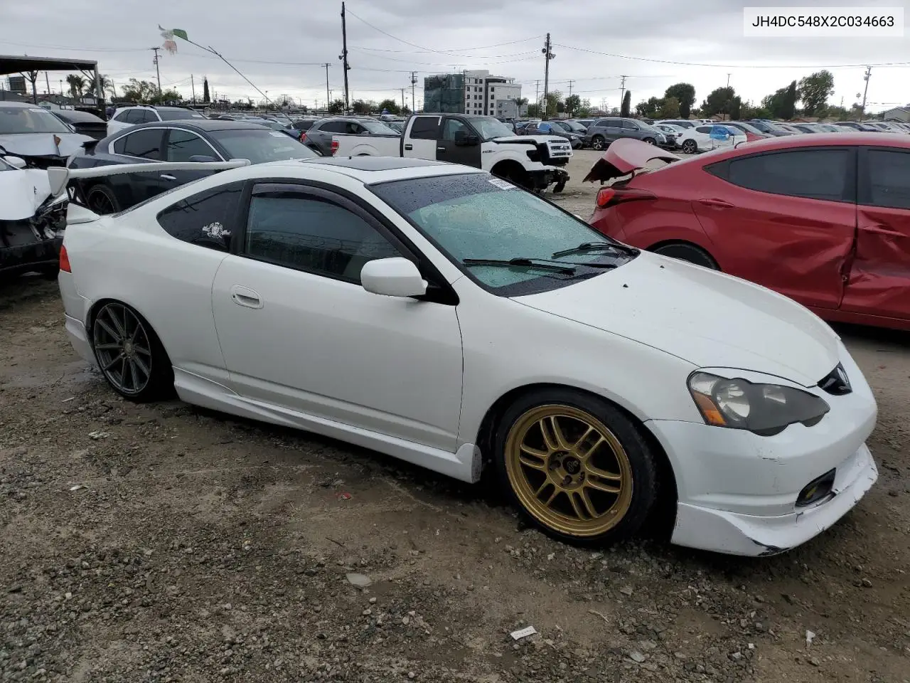 2002 Acura Rsx VIN: JH4DC548X2C034663 Lot: 55980275
