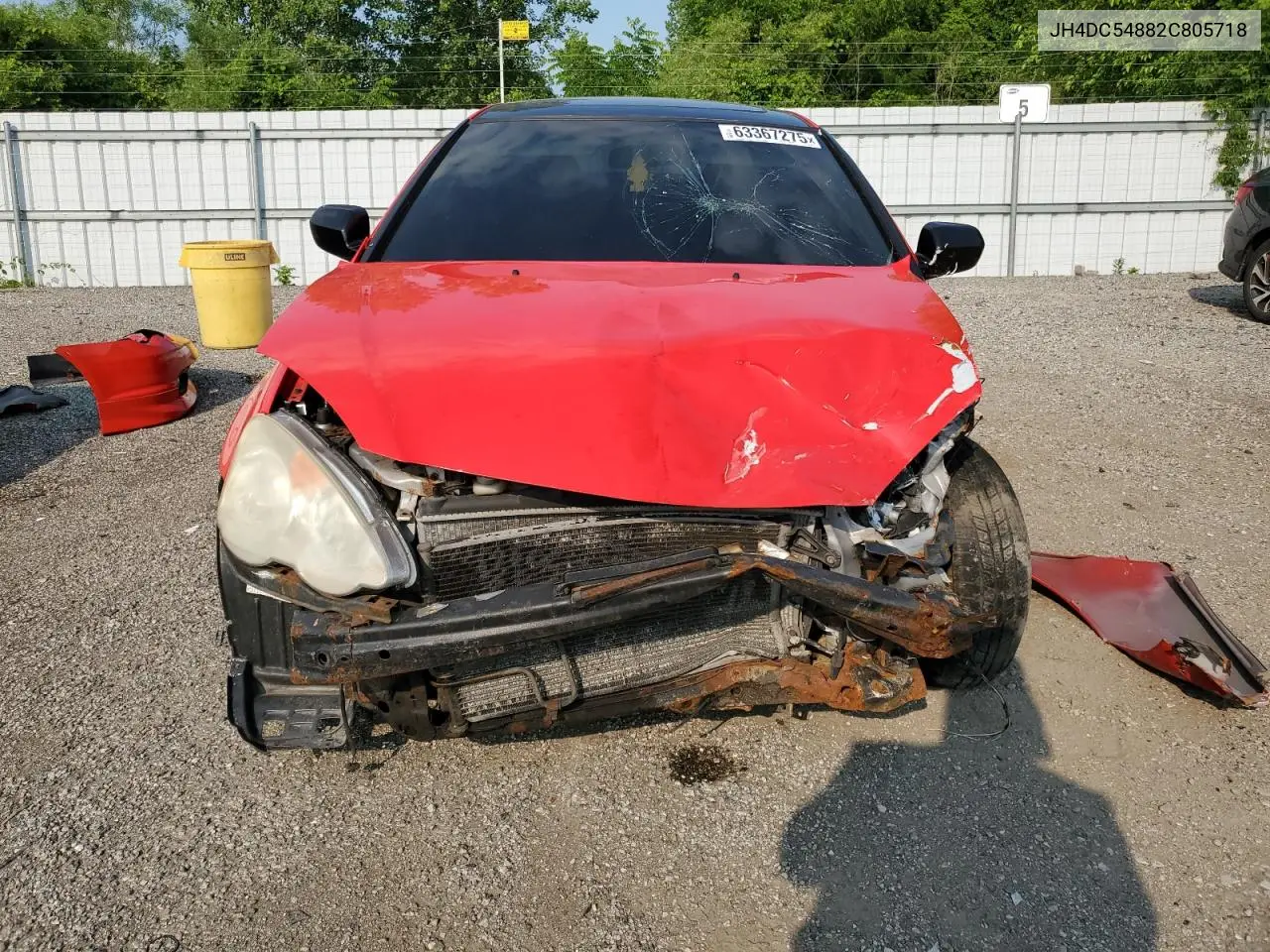 2002 Acura Rsx VIN: JH4DC54882C805718 Lot: 63367275