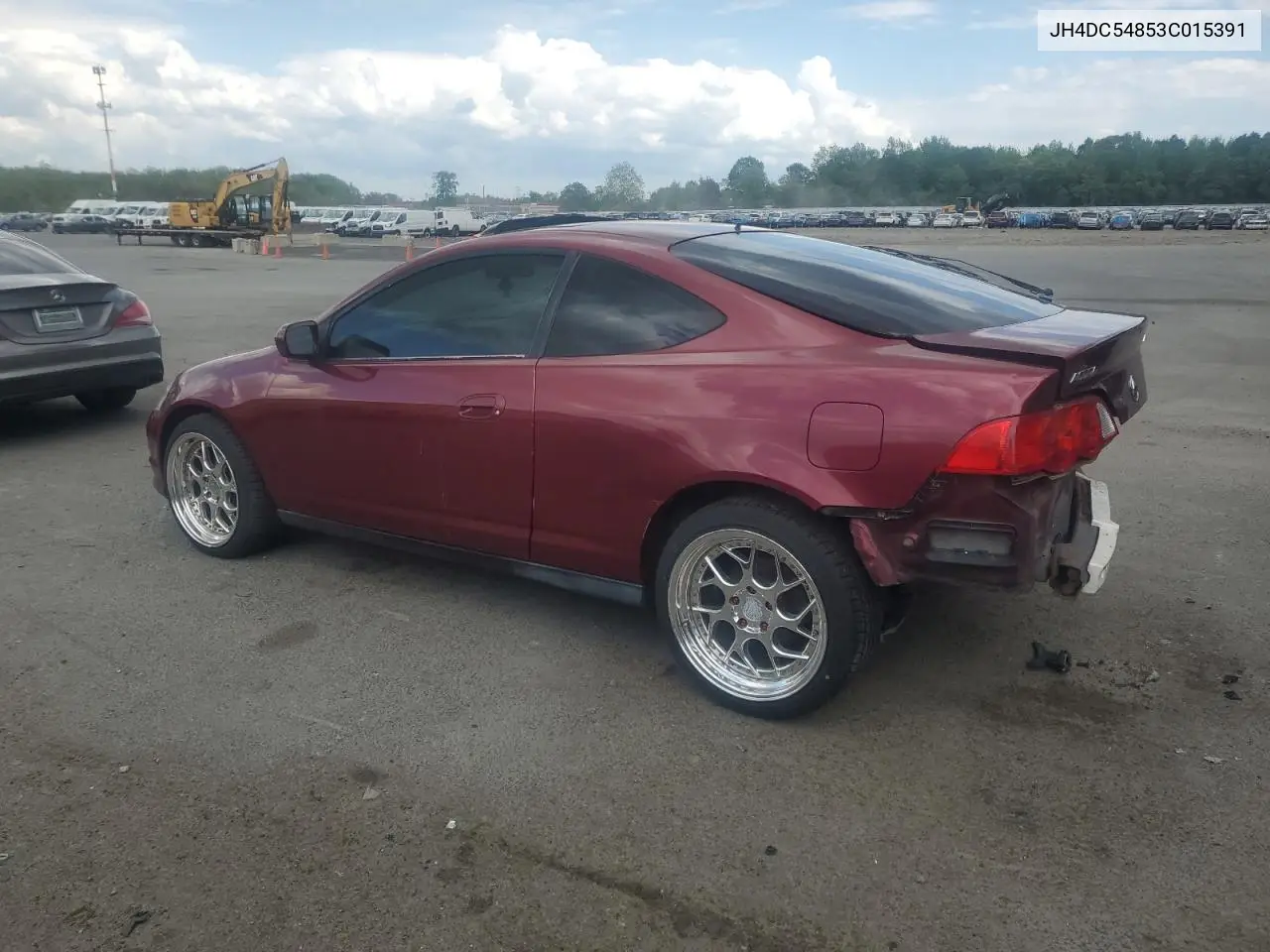2003 Acura Rsx VIN: JH4DC54853C015391 Lot: 55792125