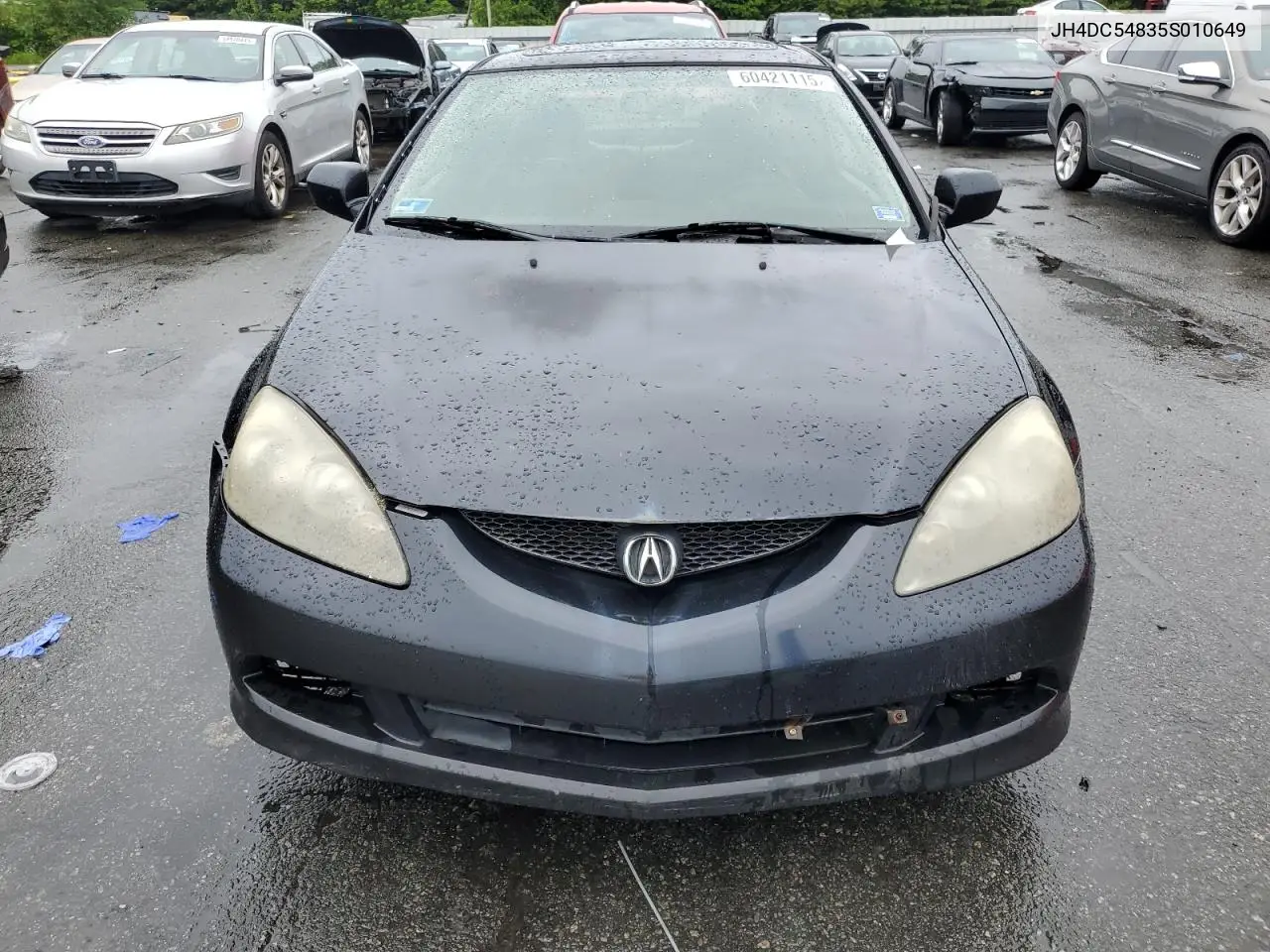 2005 Acura Rsx VIN: JH4DC54835S010649 Lot: 60421115