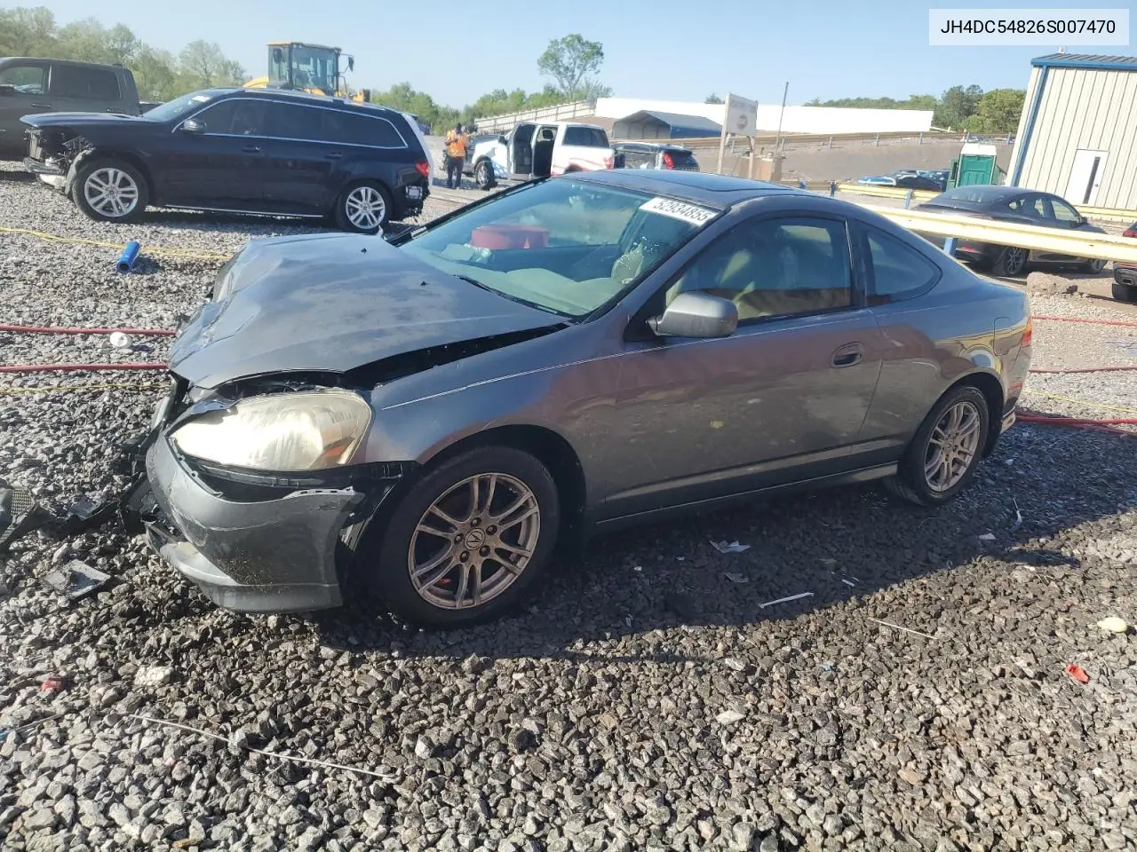 2006 Acura Rsx VIN: JH4DC54826S007470 Lot: 52934855