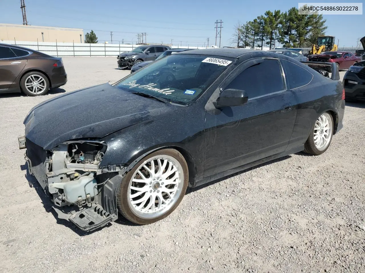 2006 Acura Rsx VIN: JH4DC54886S022278 Lot: 56065495