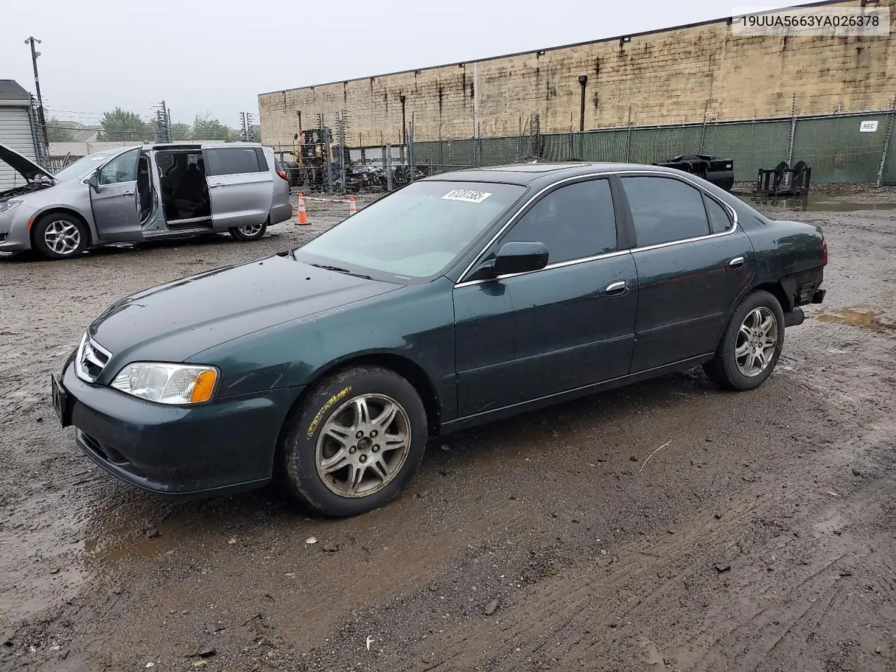 2000 Acura 3.2Tl VIN: 19UUA5663YA026378 Lot: 61281585