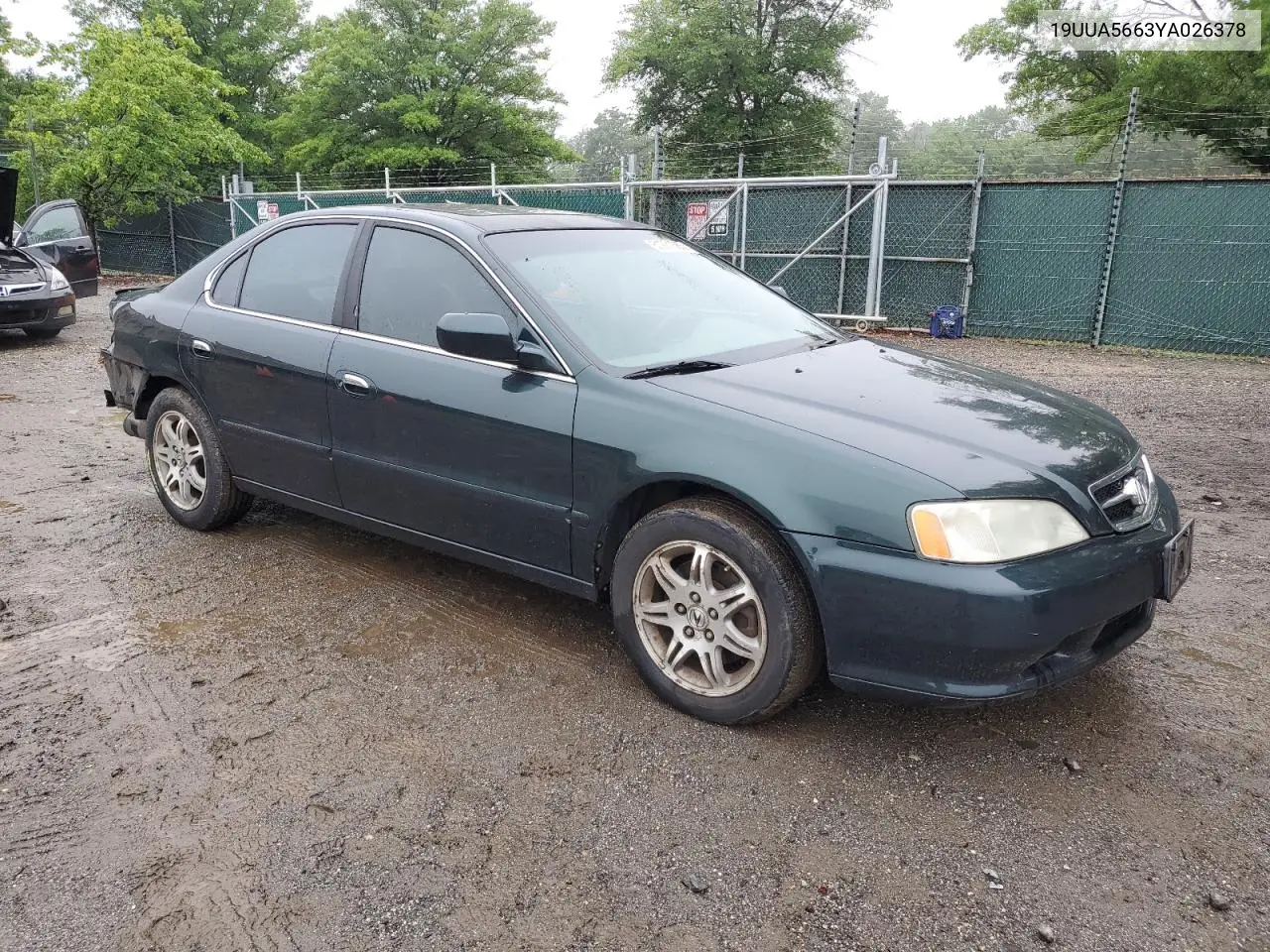 2000 Acura 3.2Tl VIN: 19UUA5663YA026378 Lot: 61281585