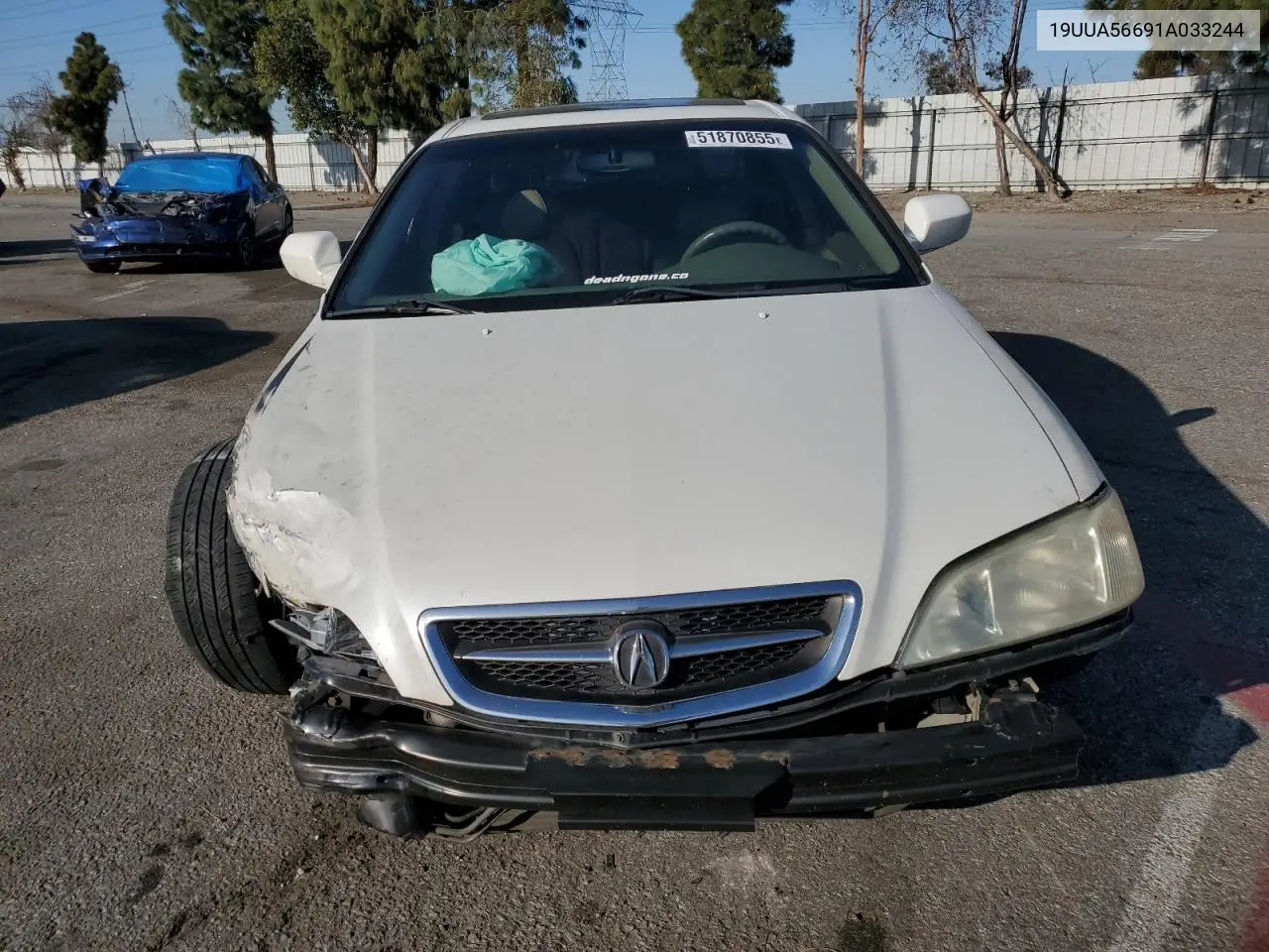 2001 Acura 3.2Tl VIN: 19UUA56691A033244 Lot: 51870855