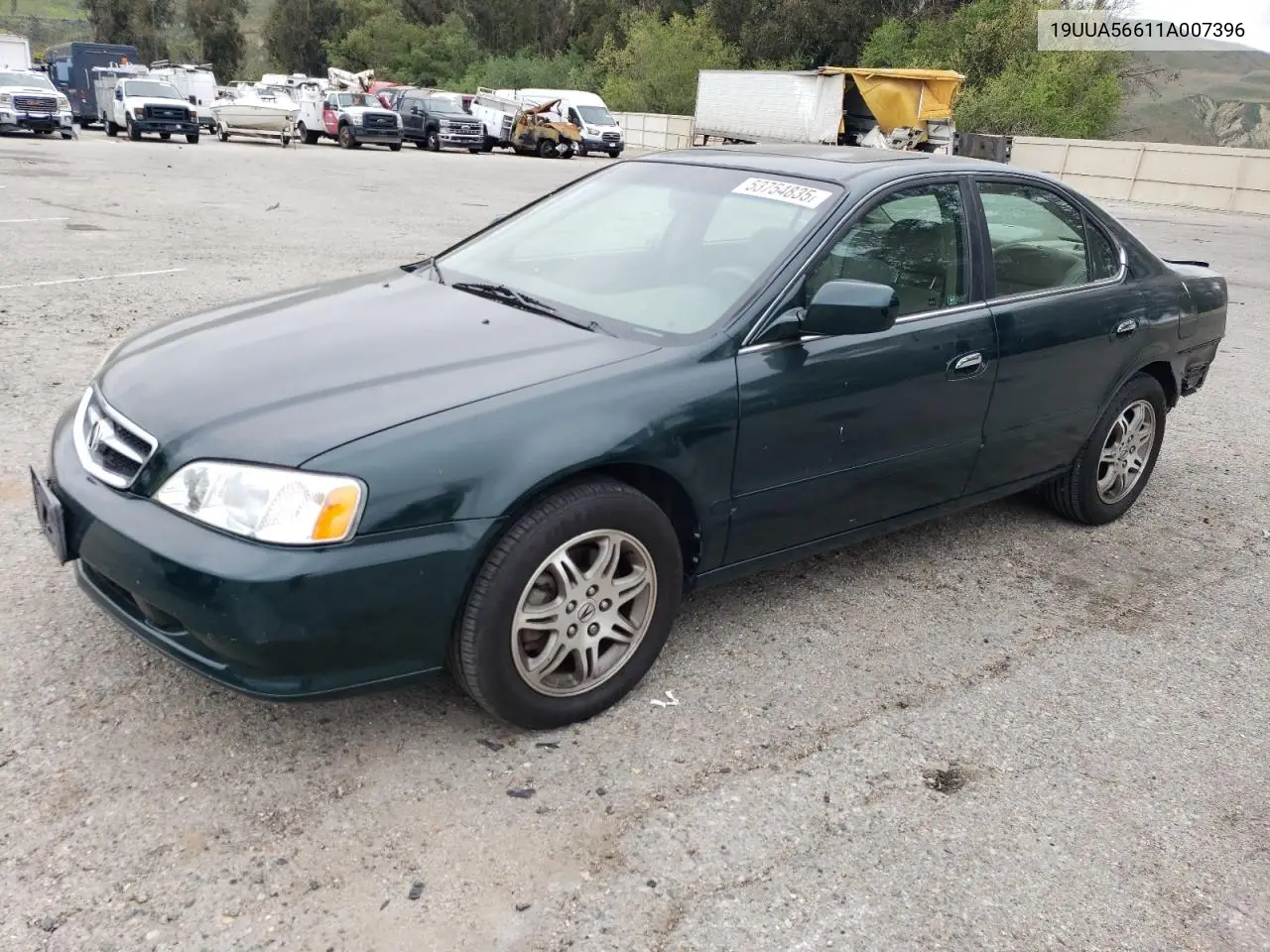 2001 Acura 3.2Tl VIN: 19UUA56611A007396 Lot: 53754835