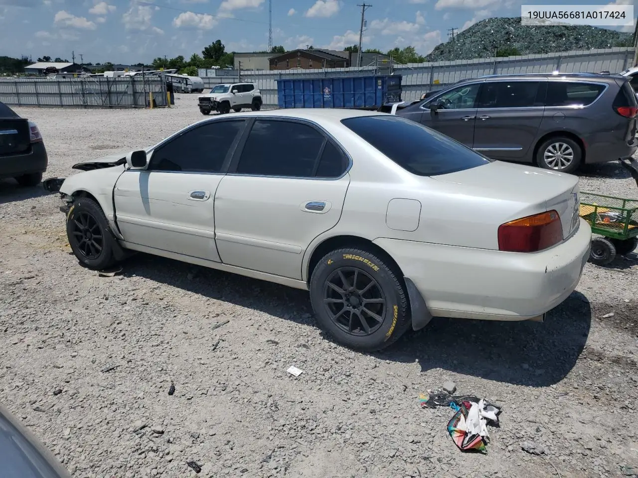 2001 Acura 3.2Tl VIN: 19UUA56681A017424 Lot: 62163525