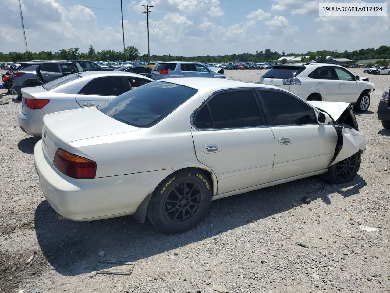 2001 Acura 3.2Tl VIN: 19UUA56681A017424 Lot: 62163525