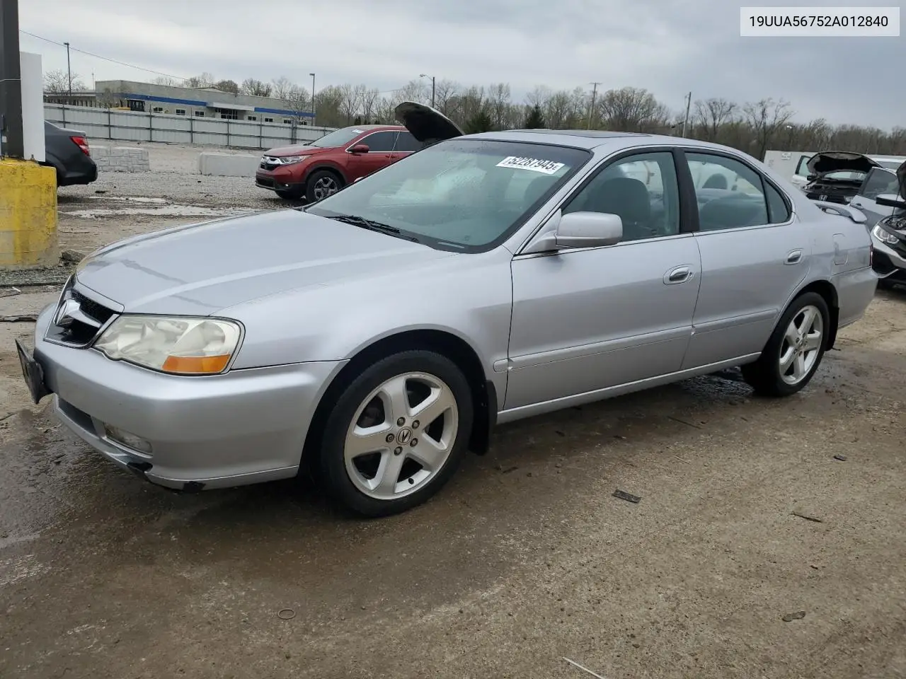 2002 Acura 3.2Tl VIN: 19UUA56752A012840 Lot: 52287945