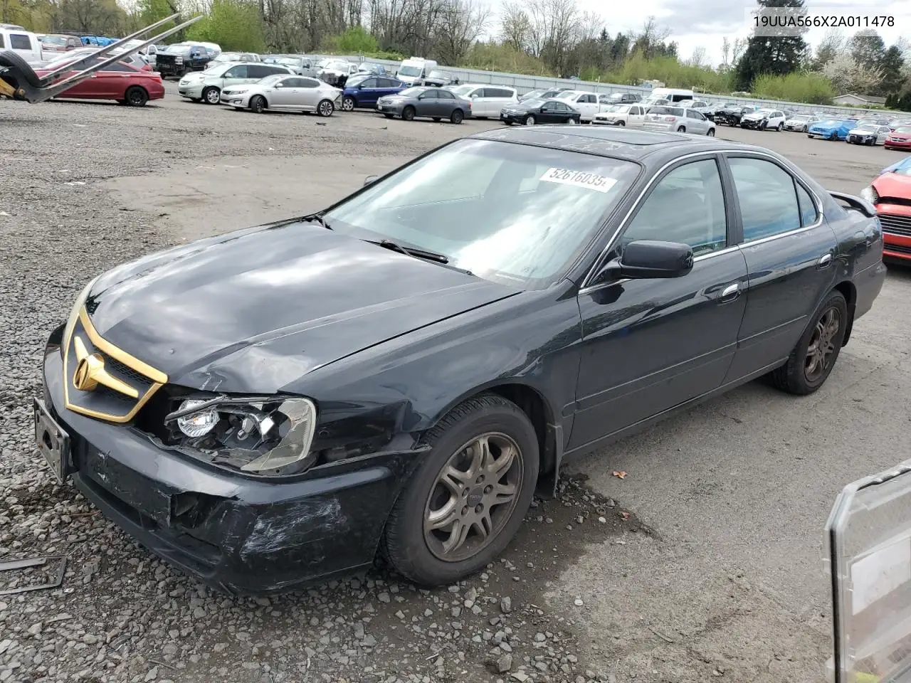 2002 Acura 3.2Tl VIN: 19UUA566X2A011478 Lot: 52616035
