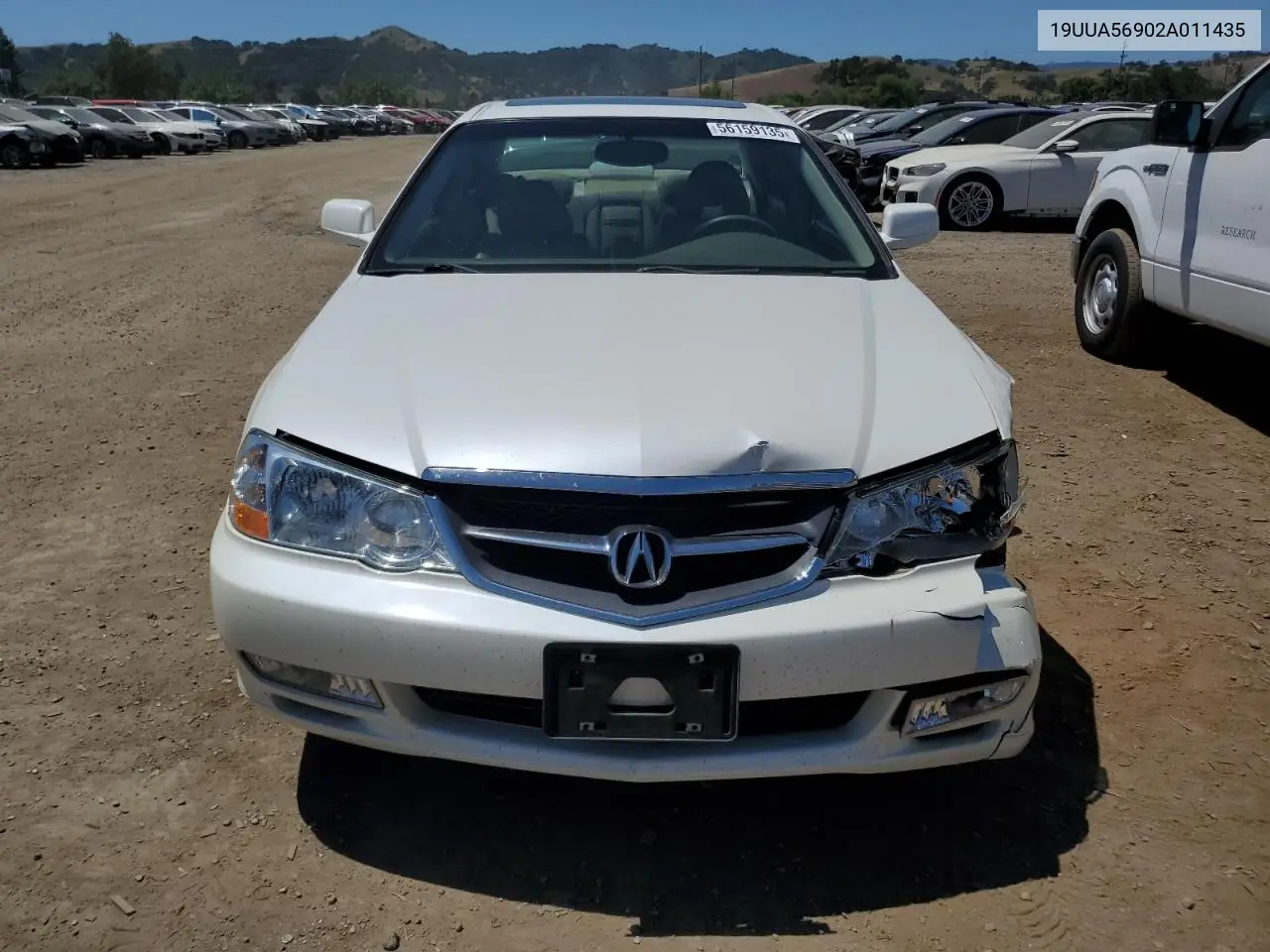 2002 Acura 3.2Tl Type-S VIN: 19UUA56902A011435 Lot: 56159135