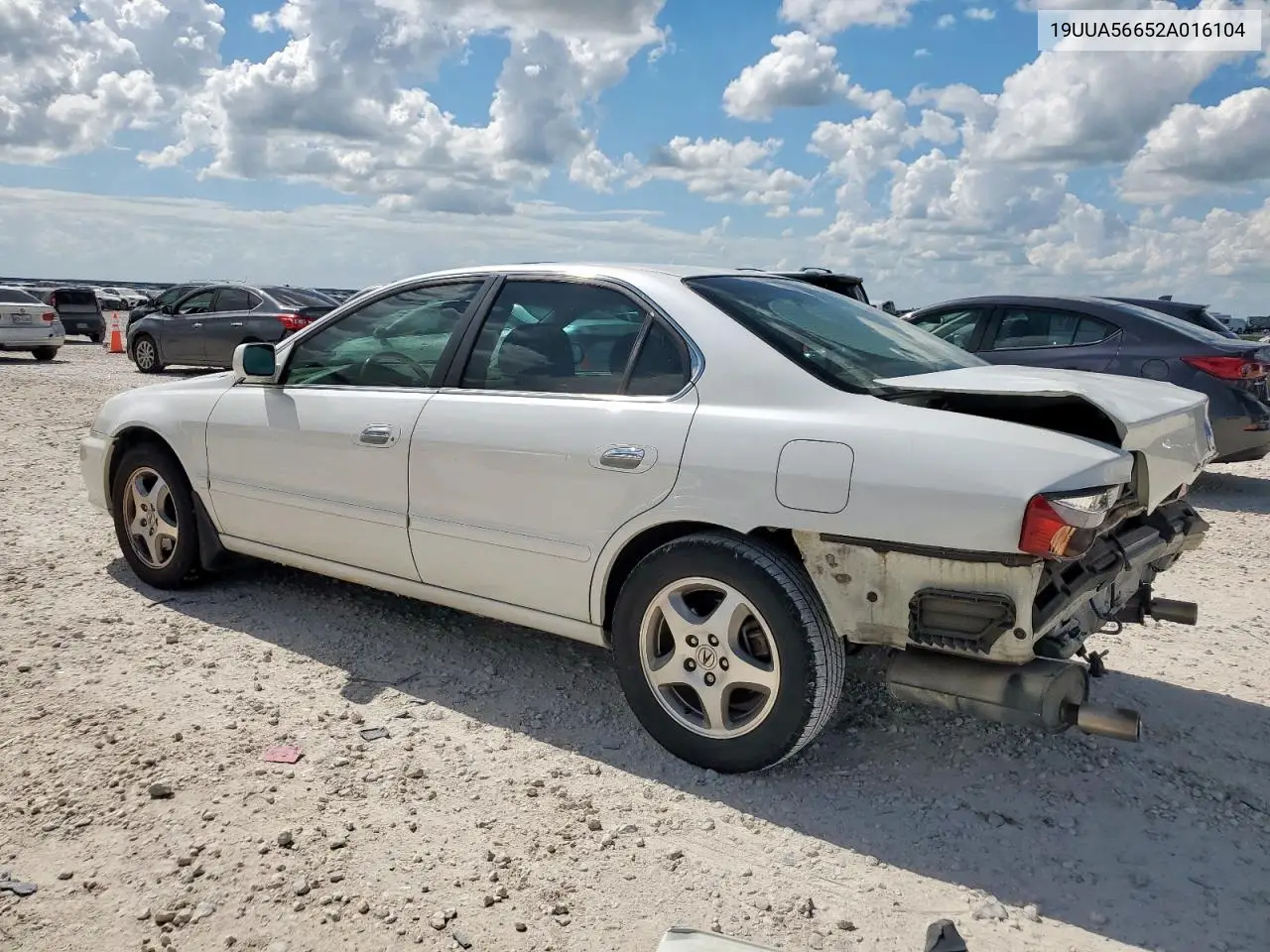 2002 Acura 3.2Tl VIN: 19UUA56652A016104 Lot: 62420295