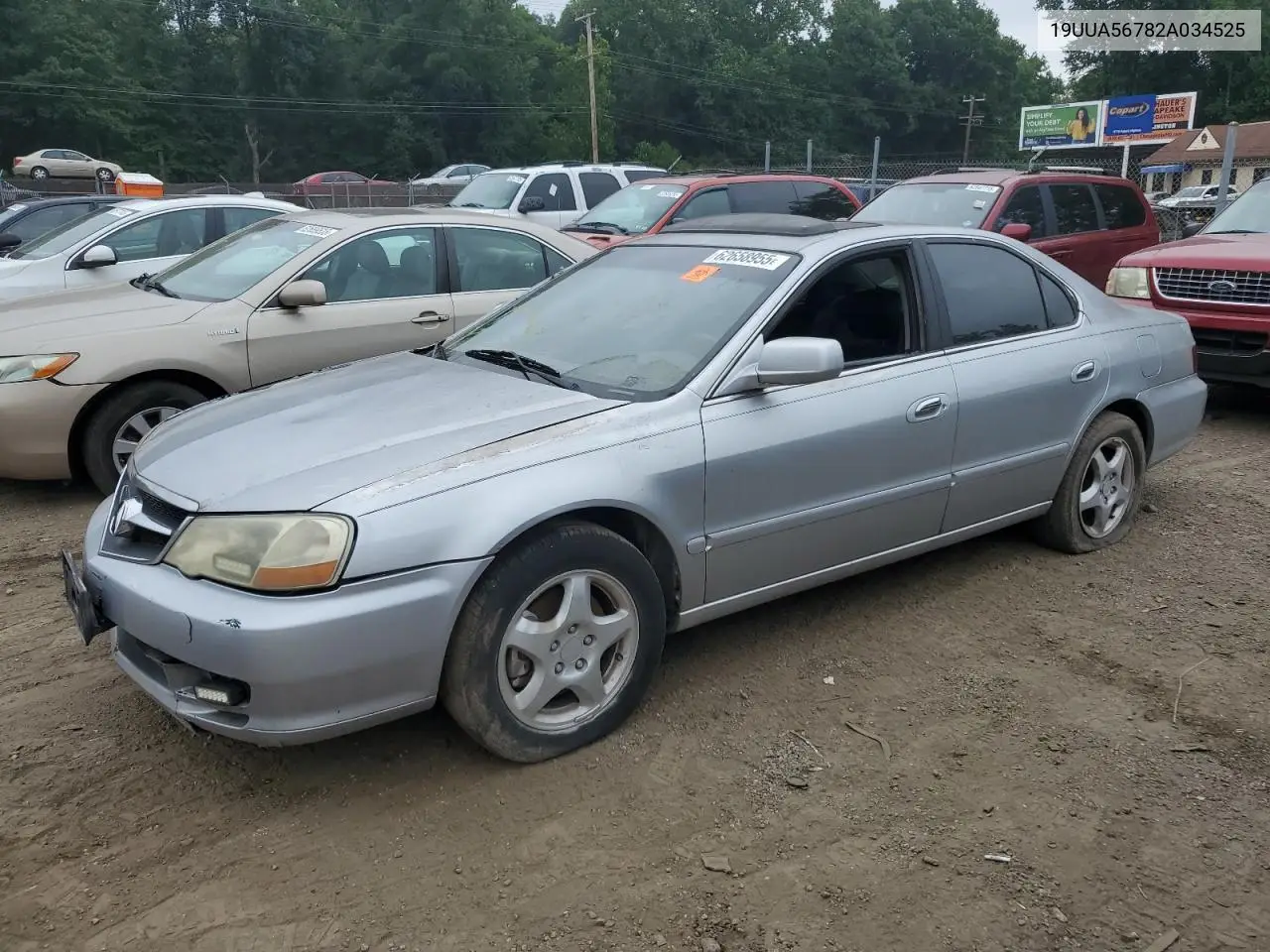 2002 Acura 3.2Tl VIN: 19UUA56782A034525 Lot: 62658955