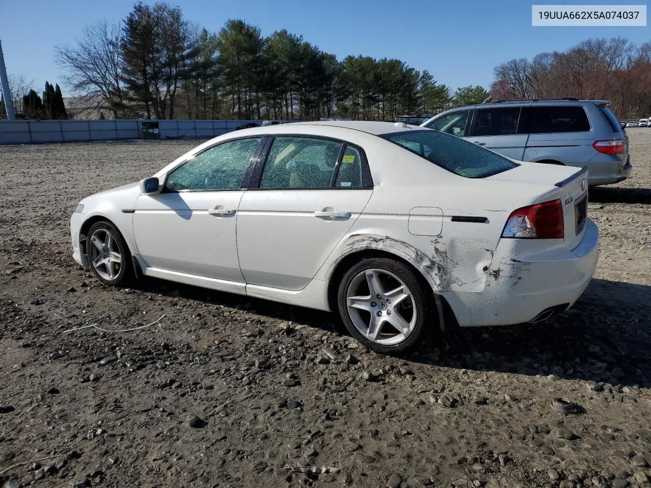 2005 Acura Tl VIN: 19UUA662X5A074037 Lot: 50592365