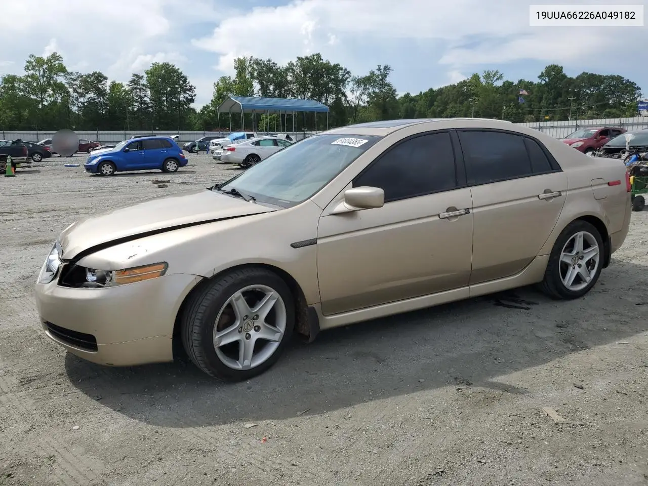 2006 Acura 3.2Tl VIN: 19UUA66226A049182 Lot: 61034365