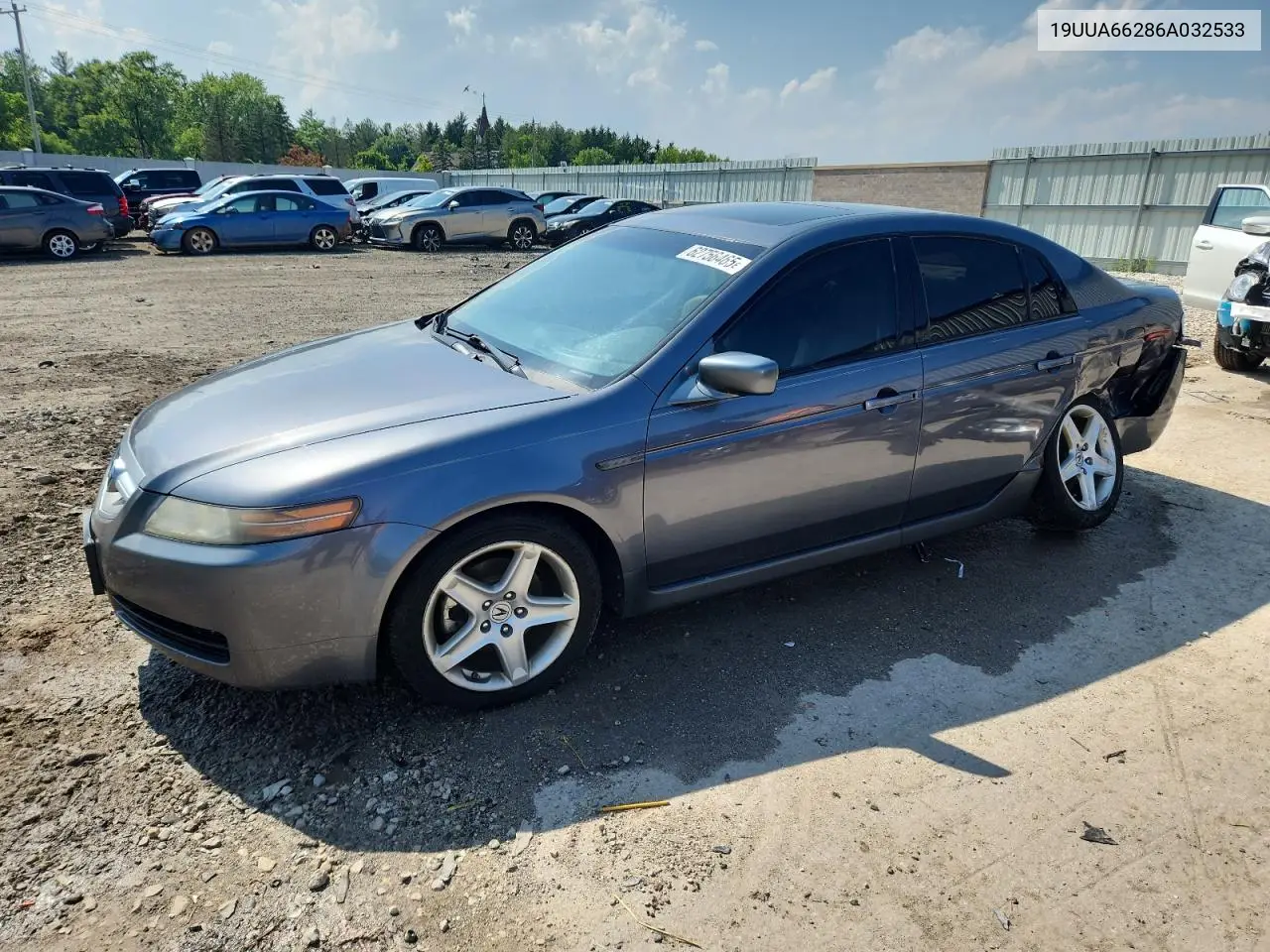 2006 Acura 3.2Tl VIN: 19UUA66286A032533 Lot: 62756465