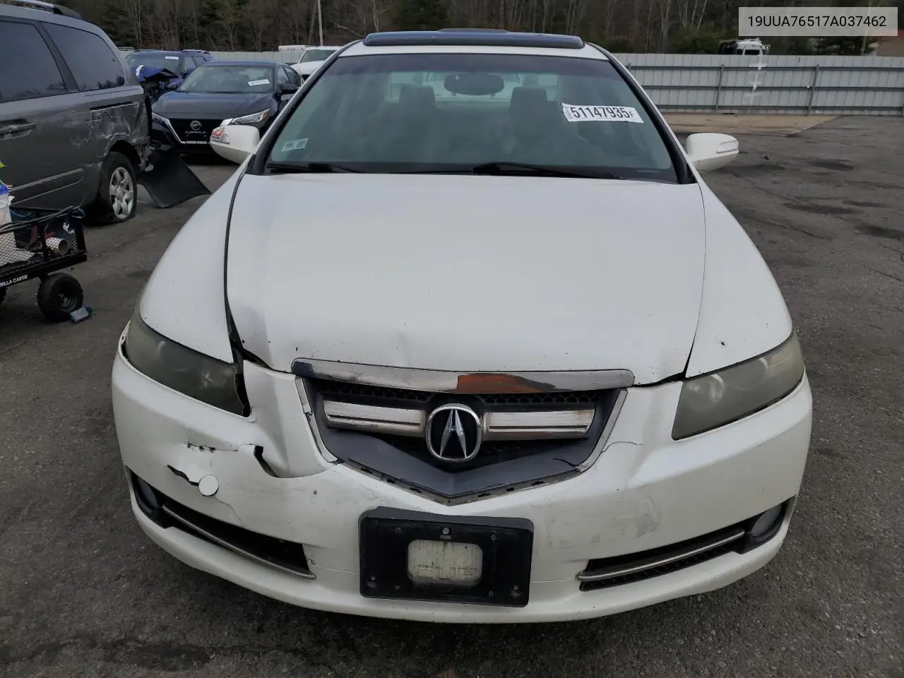 2007 Acura Tl Type S VIN: 19UUA76517A037462 Lot: 51147935