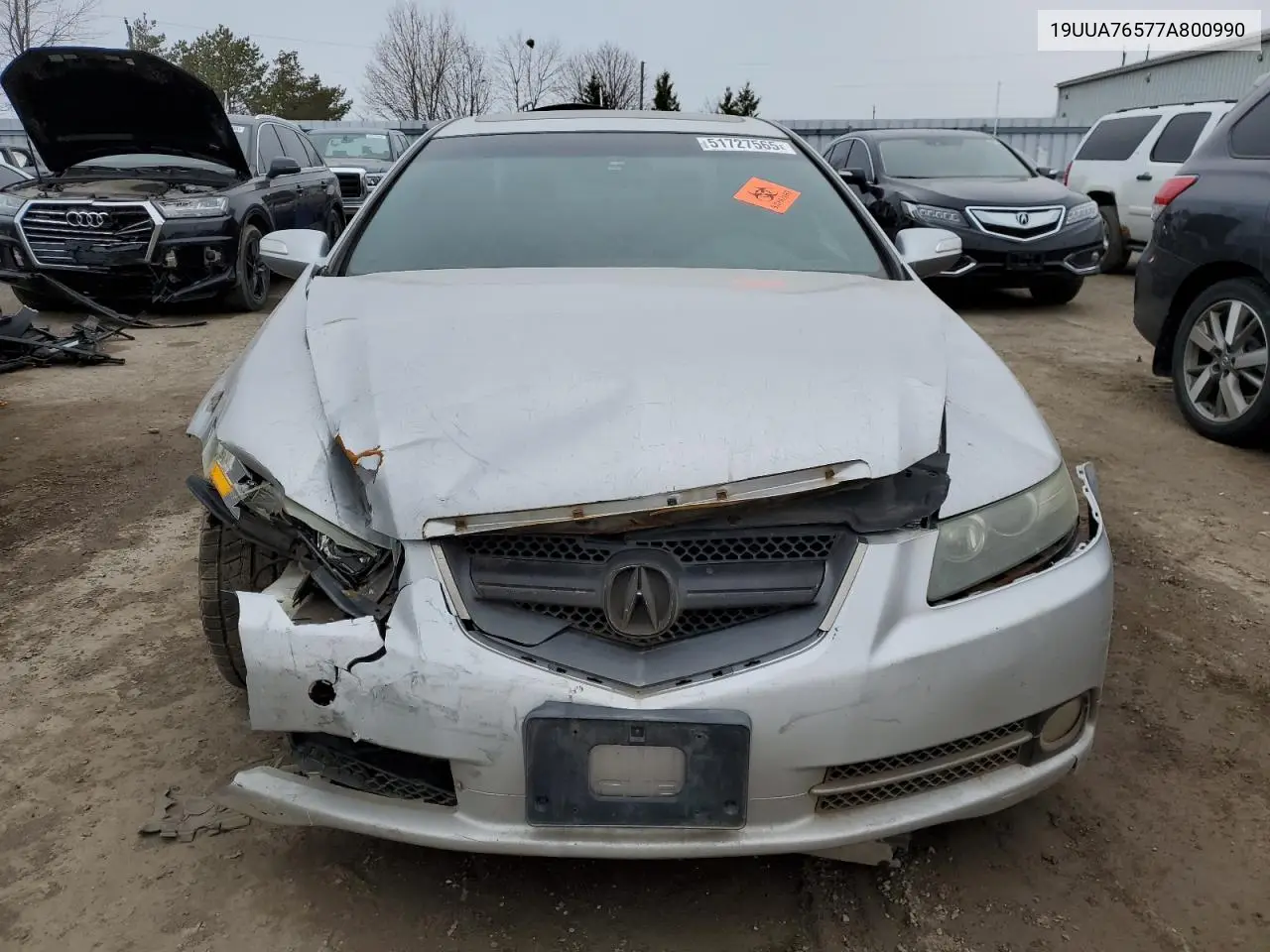 2007 Acura Tl Type S VIN: 19UUA76577A800990 Lot: 51727565