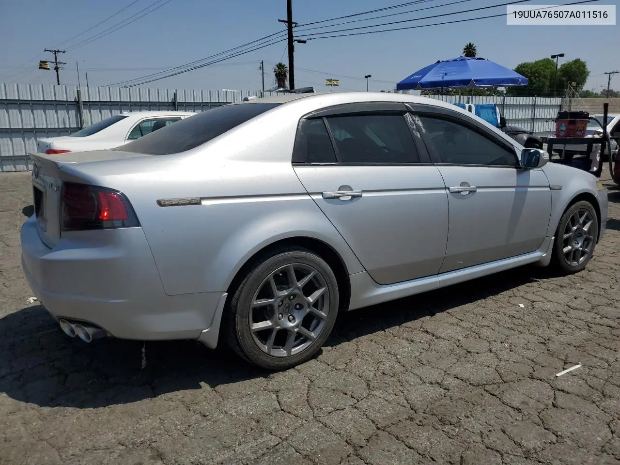 2007 Acura Tl Type S VIN: 19UUA76507A011516 Lot: 62306695