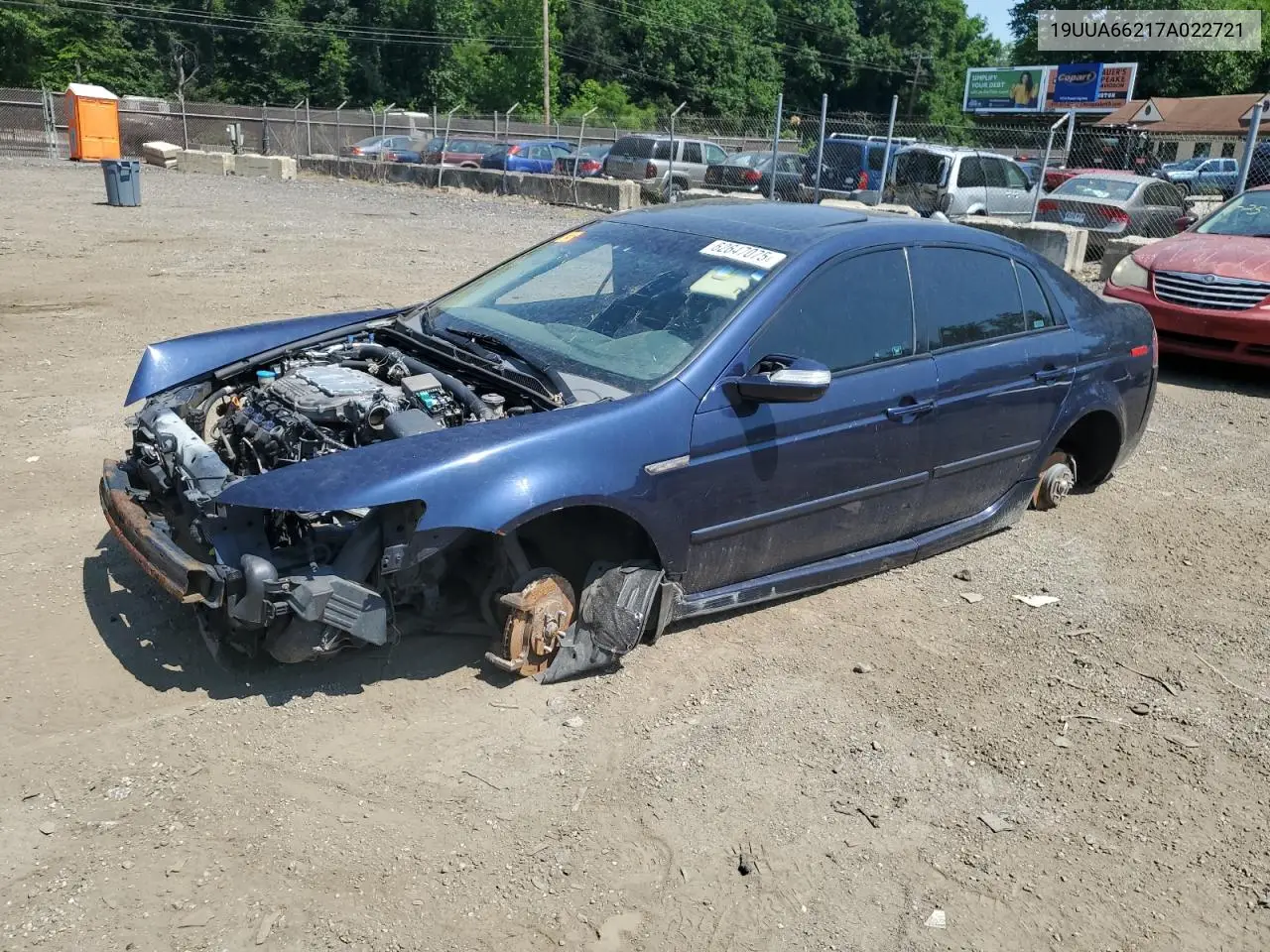 2007 Acura Tl VIN: 19UUA66217A022721 Lot: 62647075