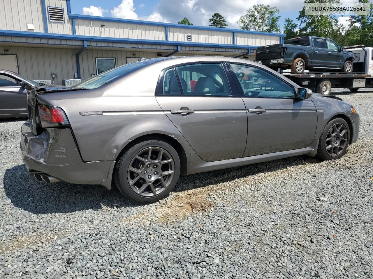 2008 Acura Tl Type S VIN: 19UUA76538A025542 Lot: 55605325