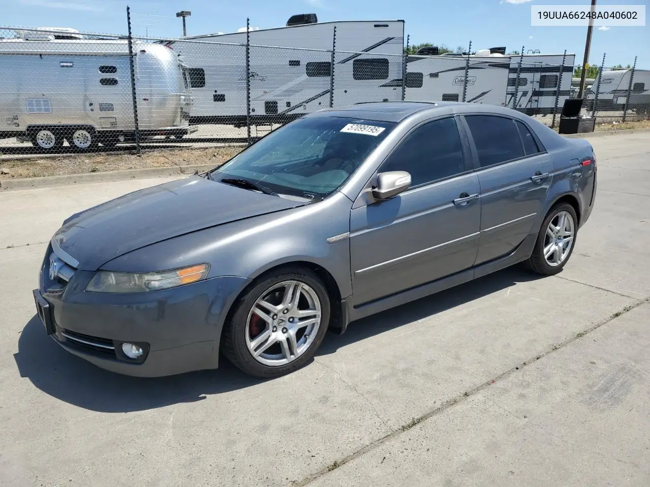 2008 Acura Tl VIN: 19UUA66248A040602 Lot: 57099195