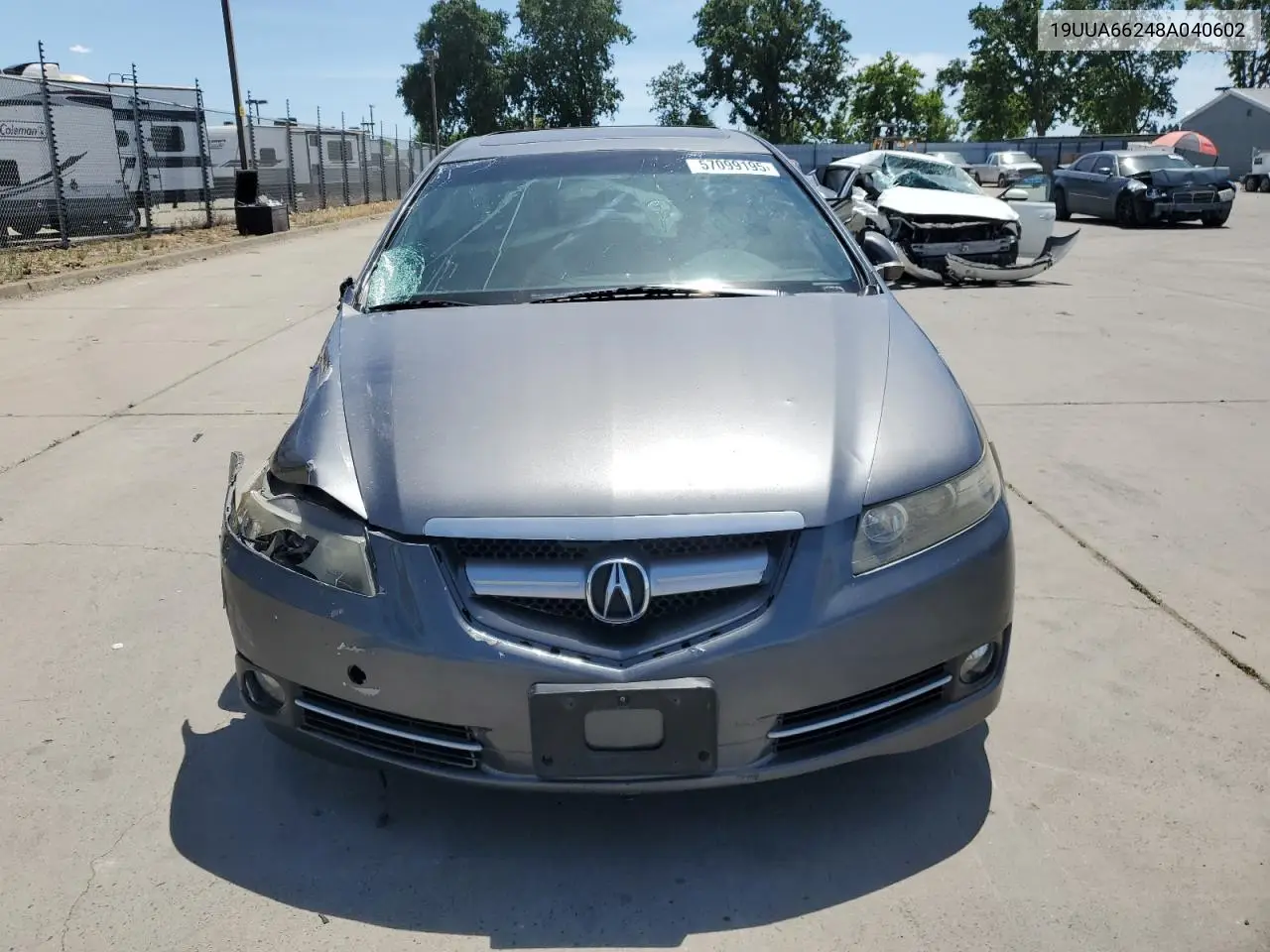 2008 Acura Tl VIN: 19UUA66248A040602 Lot: 57099195