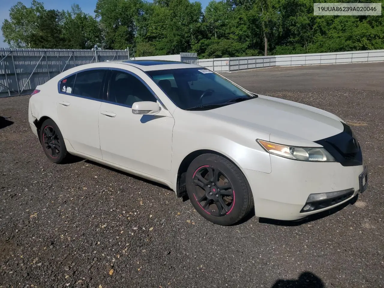 2009 Acura Tl VIN: 19UUA86239A020046 Lot: 56014735