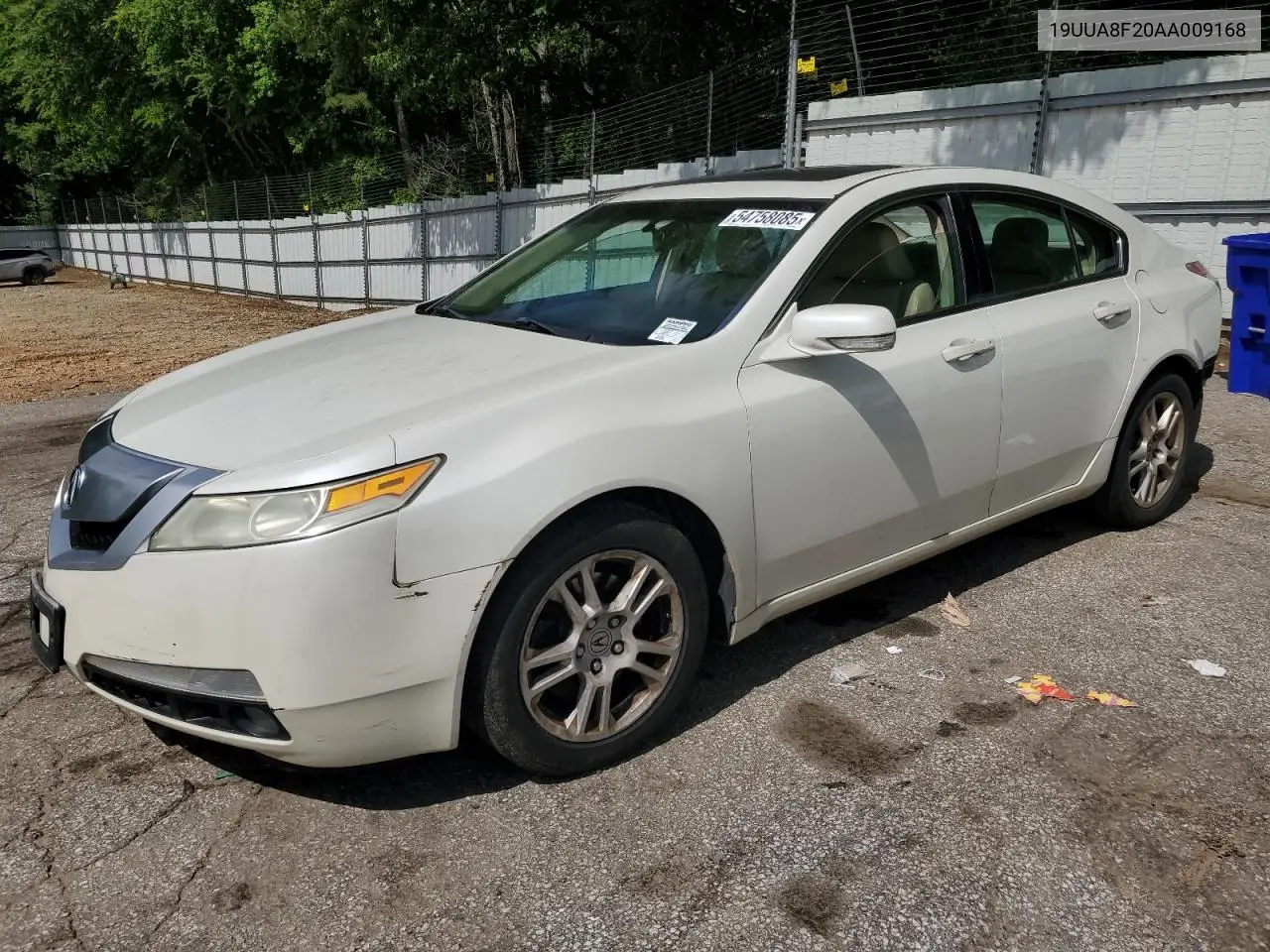 2010 Acura Tl VIN: 19UUA8F20AA009168 Lot: 54758085