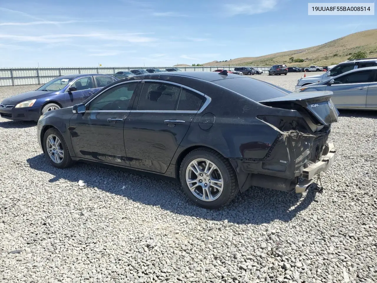 2011 Acura Tl VIN: 19UUA8F55BA008514 Lot: 62298055
