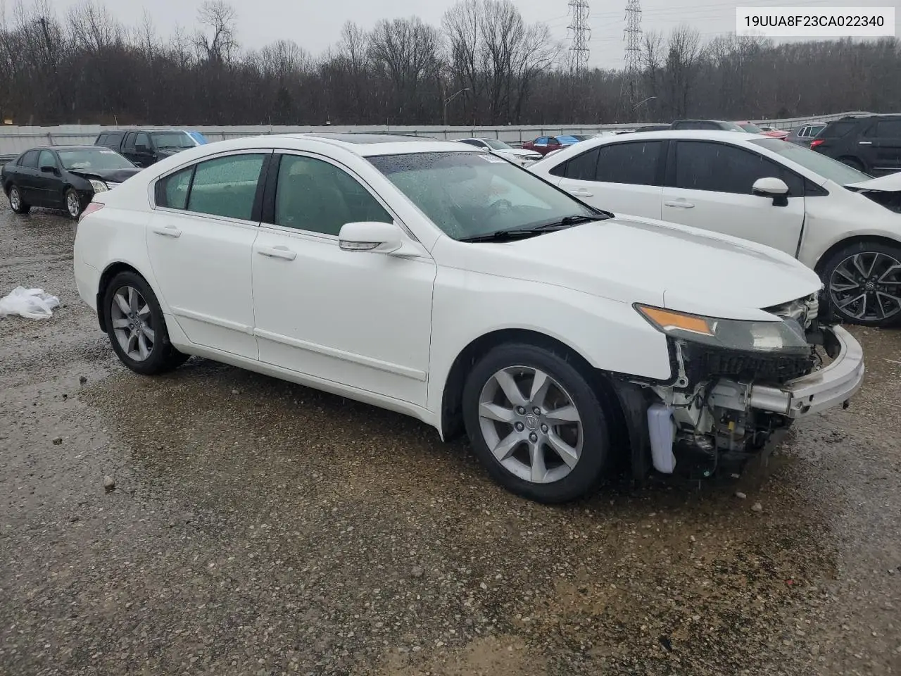 2012 Acura Tl VIN: 19UUA8F23CA022340 Lot: 45199495