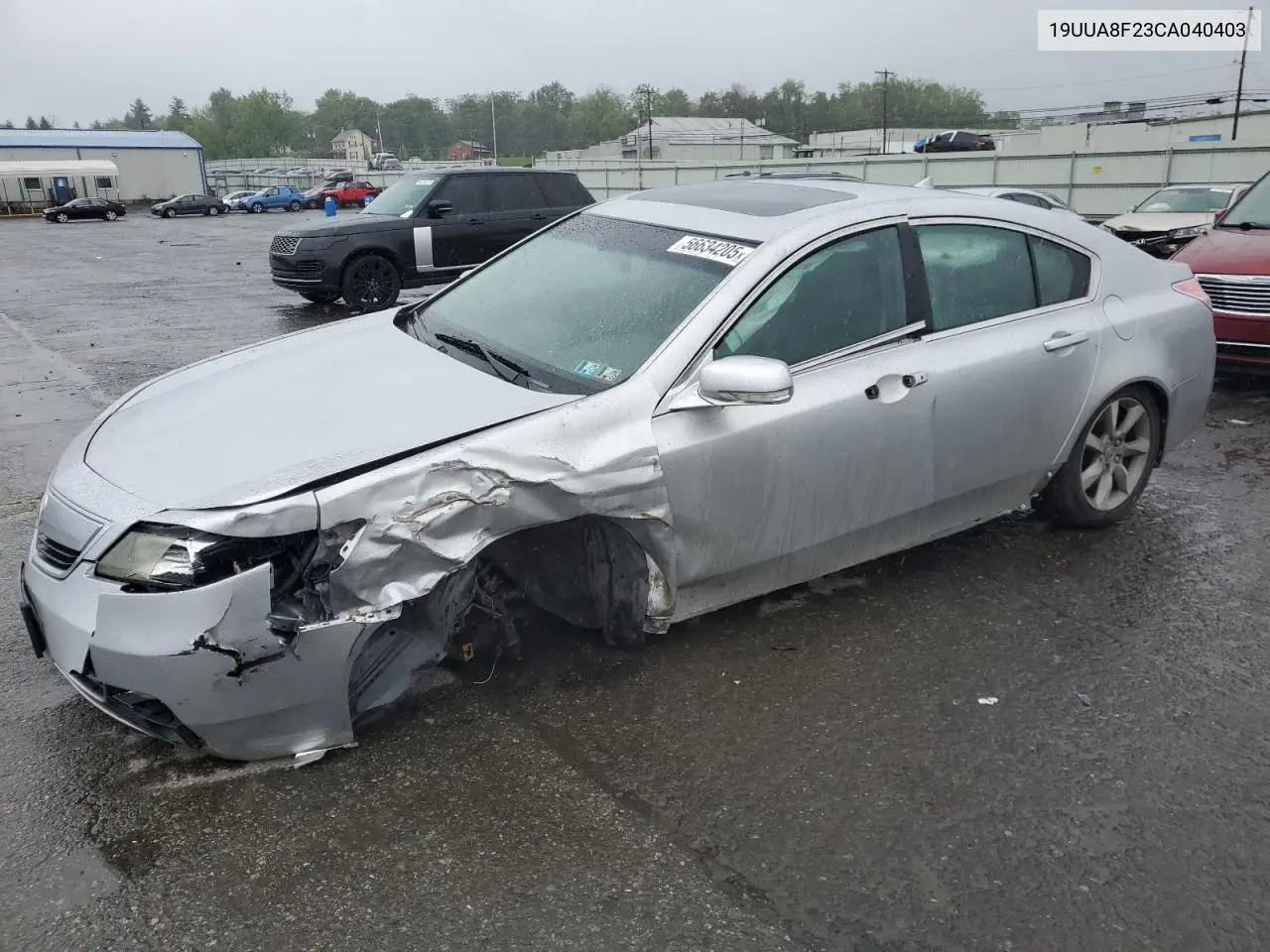2012 Acura Tl VIN: 19UUA8F23CA040403 Lot: 56634205