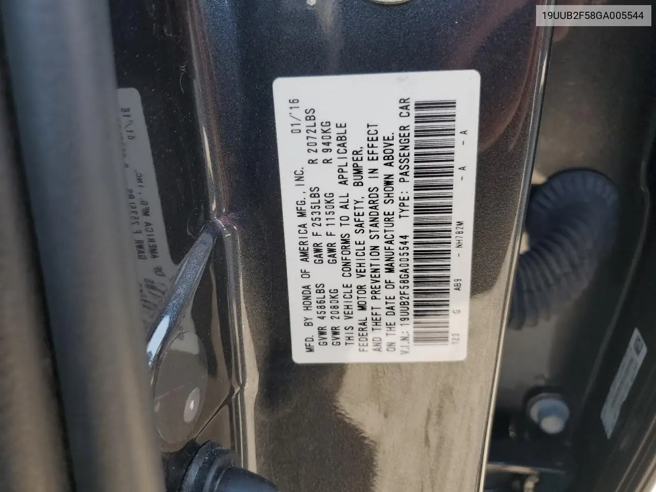 2016 Acura Tlx Tech VIN: 19UUB2F58GA005544 Lot: 56891675