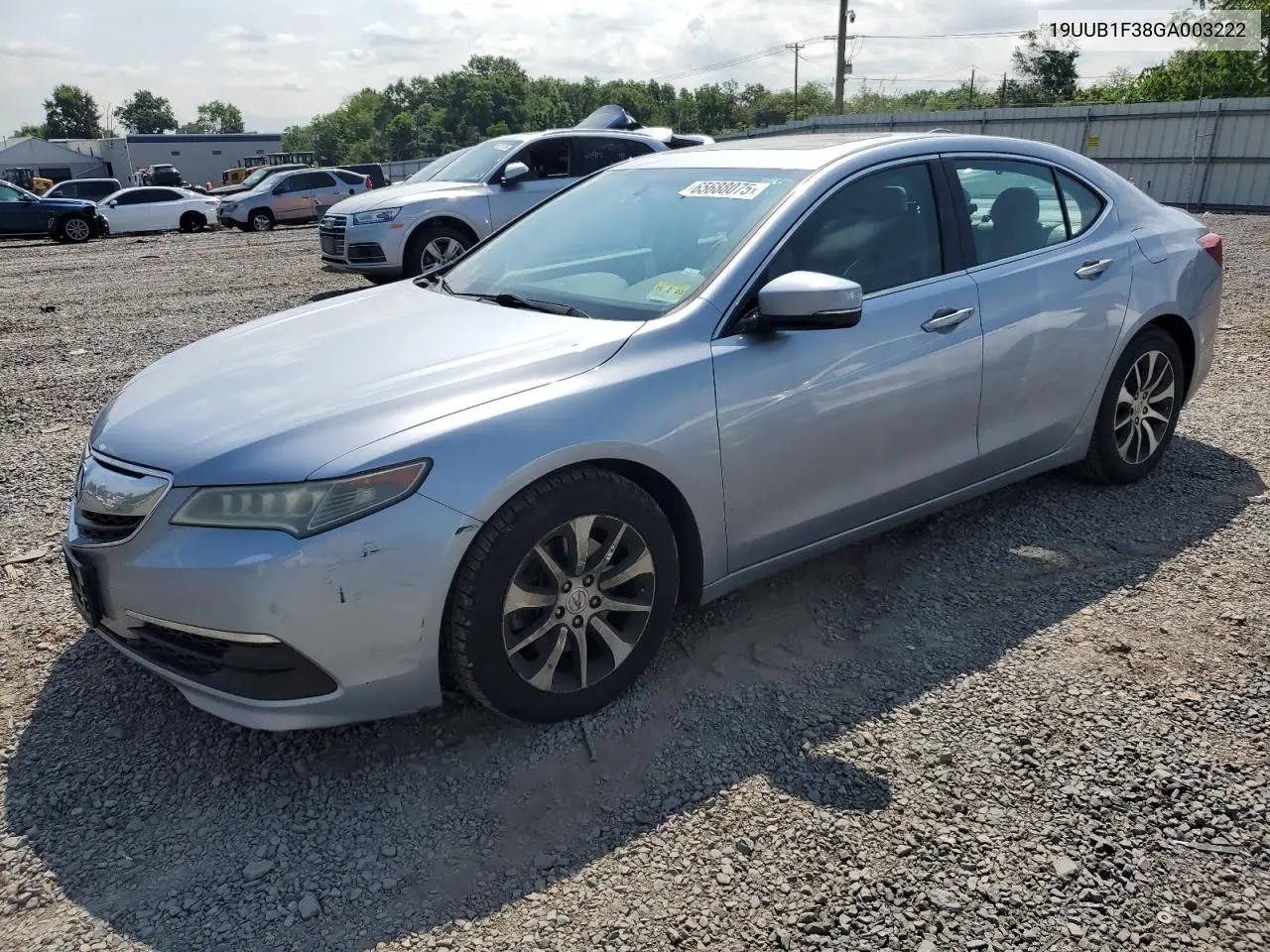 2016 Acura Tlx VIN: 19UUB1F38GA003222 Lot: 65688075