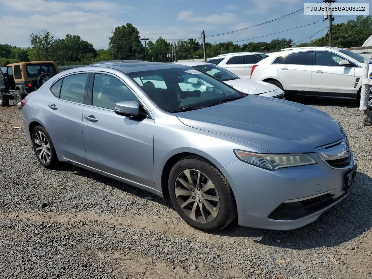 2016 Acura Tlx VIN: 19UUB1F38GA003222 Lot: 65688075
