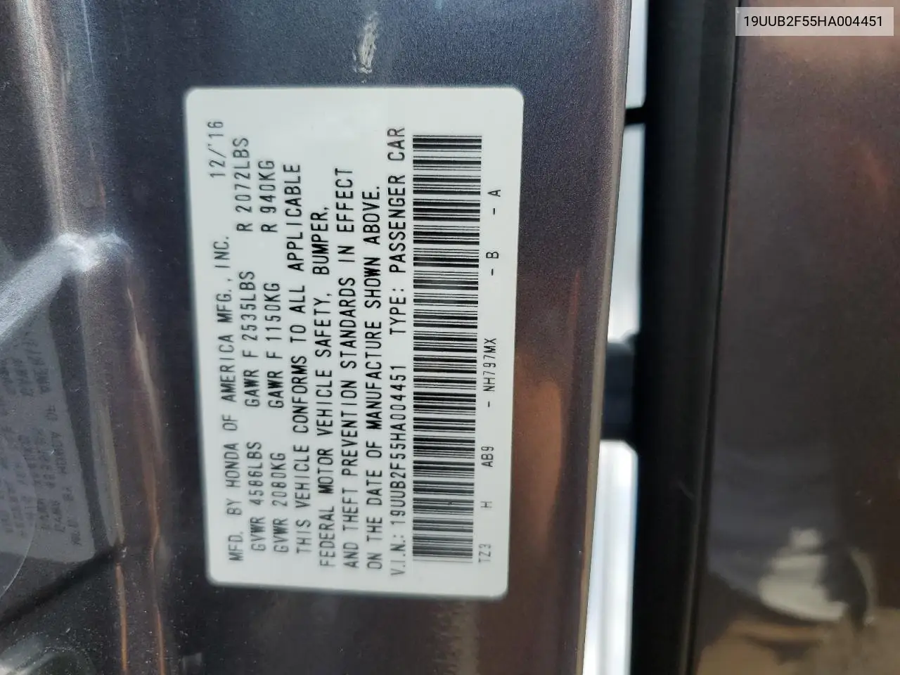 2017 Acura Tlx Tech VIN: 19UUB2F55HA004451 Lot: 66024905