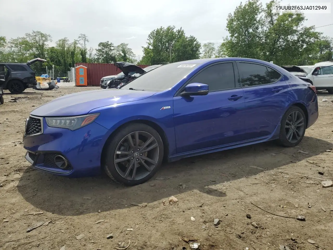 2018 Acura Tlx Tech+A VIN: 19UUB2F63JA012949 Lot: 56636355