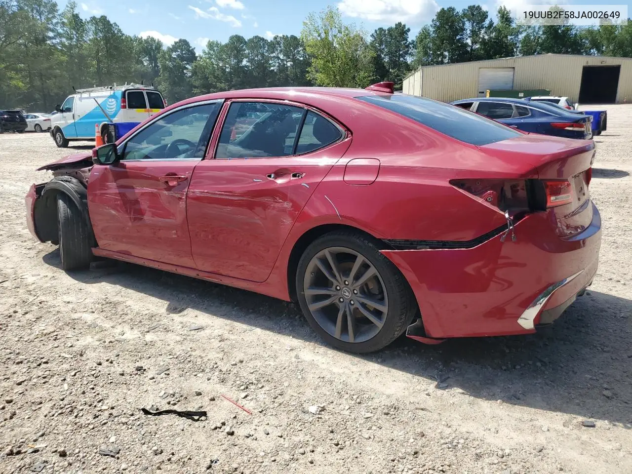 2018 Acura Tlx Tech VIN: 19UUB2F58JA002649 Lot: 59472485