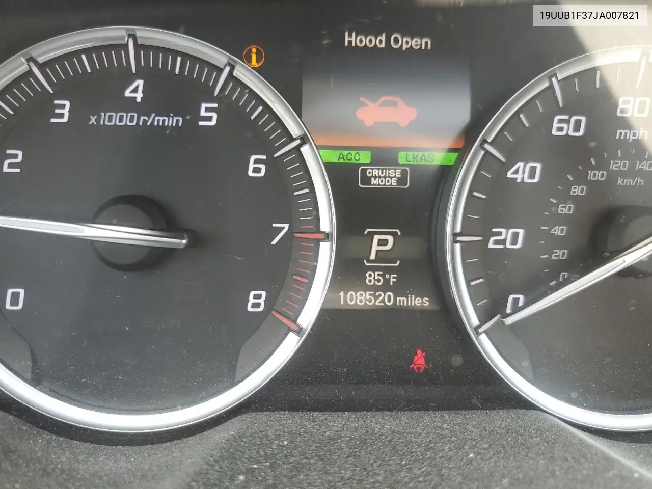 2018 Acura Tlx VIN: 19UUB1F37JA007821 Lot: 59815235