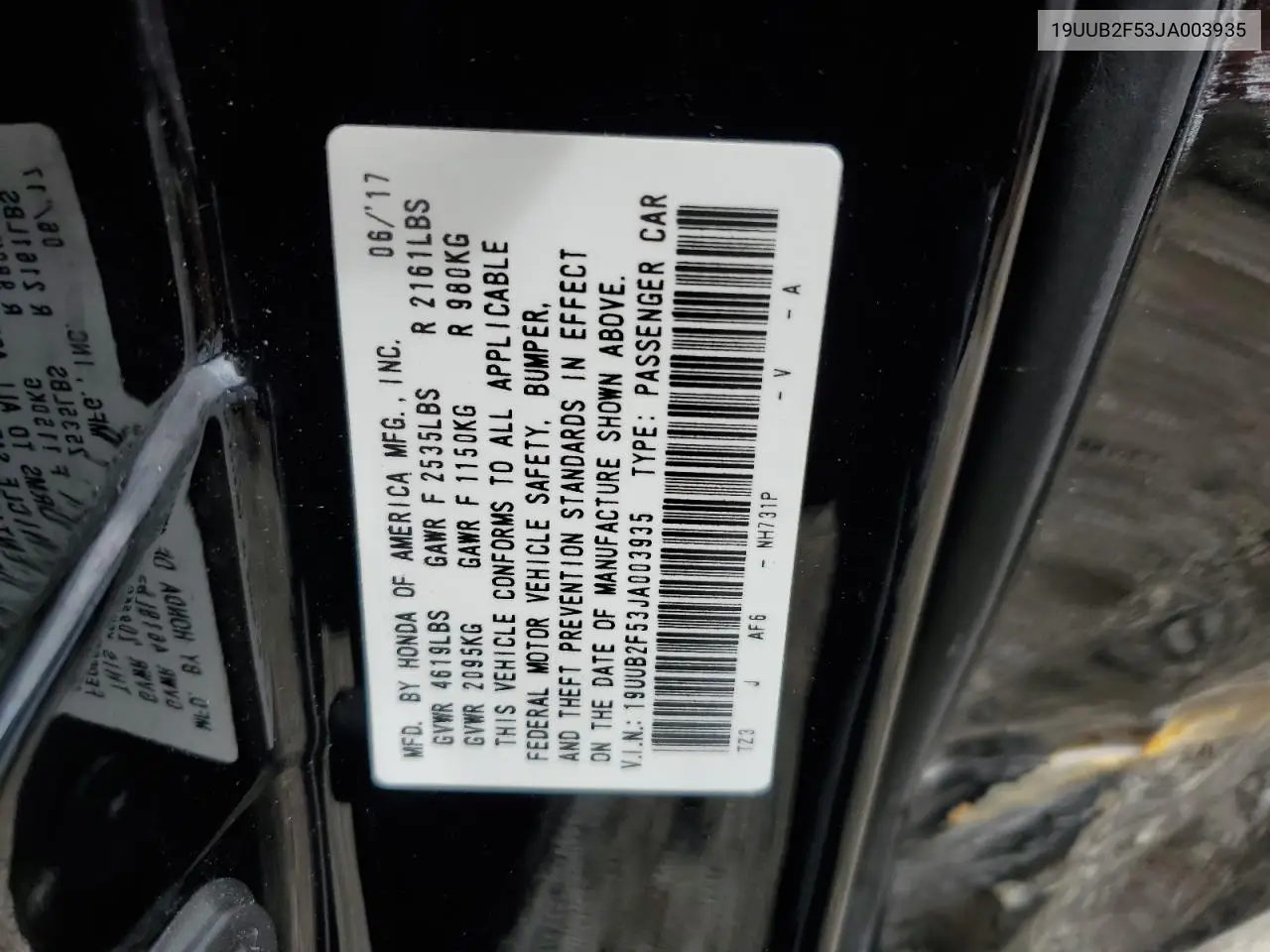 2018 Acura Tlx Tech VIN: 19UUB2F53JA003935 Lot: 64496195