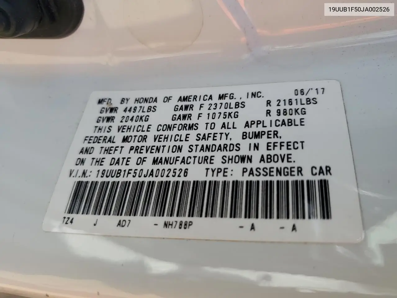 2018 Acura Tlx Tech VIN: 19UUB1F50JA002526 Lot: 65847825