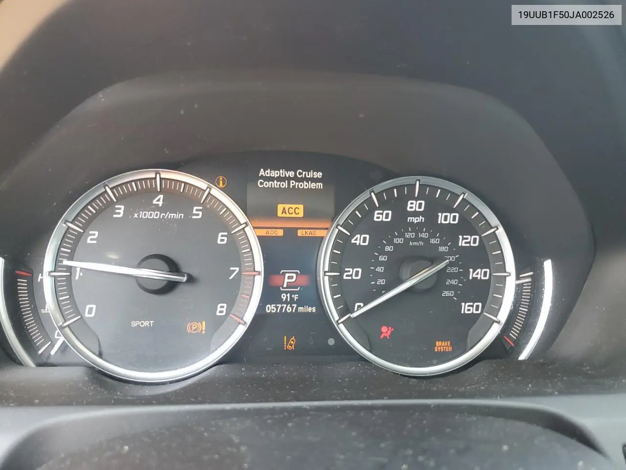 2018 Acura Tlx Tech VIN: 19UUB1F50JA002526 Lot: 65847825