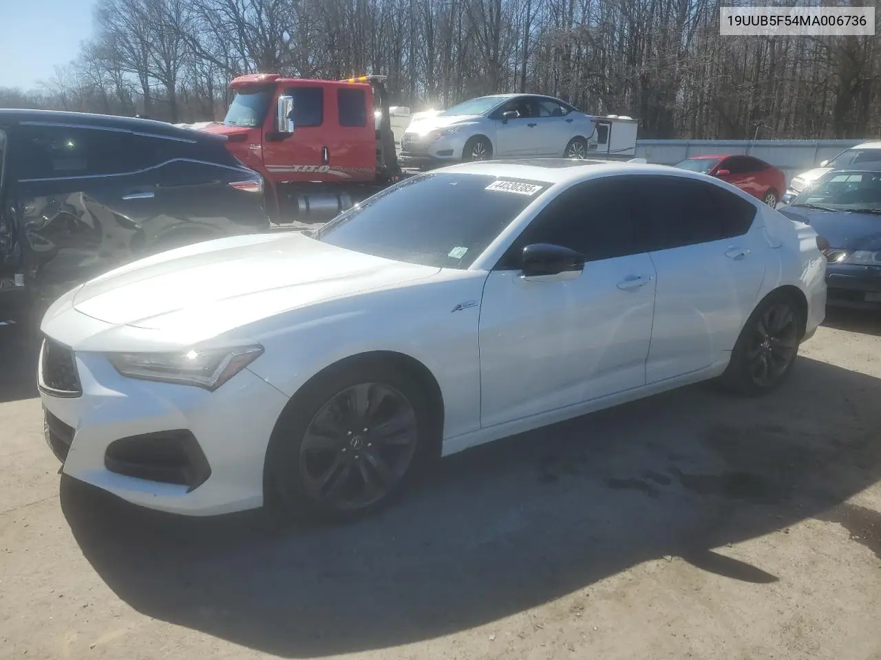 2021 Acura Tlx Tech A VIN: 19UUB5F54MA006736 Lot: 44530385