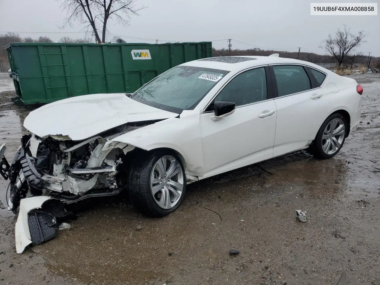 2021 Acura Tlx Technology VIN: 19UUB6F4XMA008858 Lot: 47849325