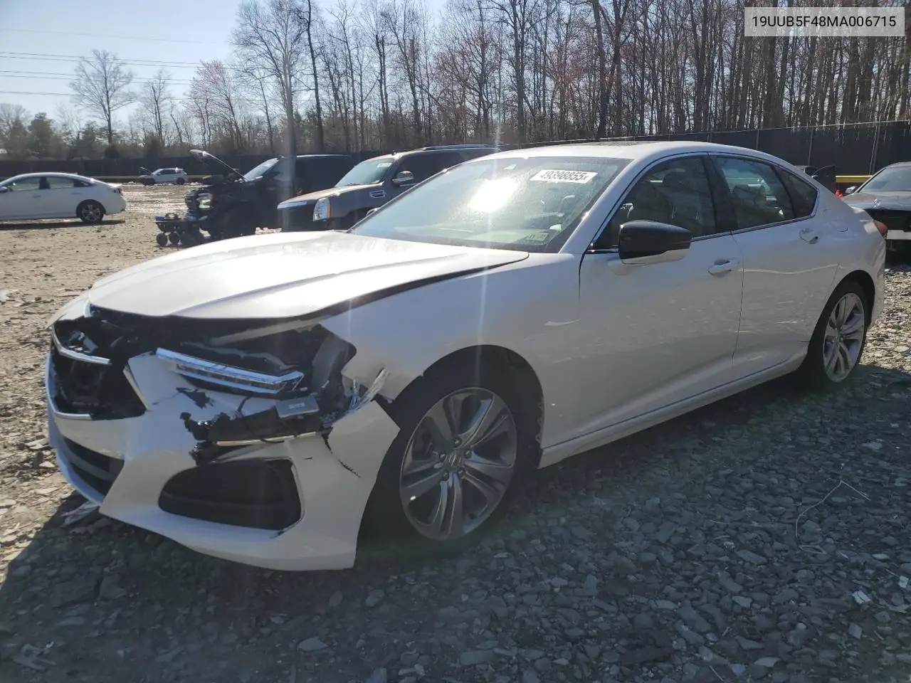 2021 Acura Tlx Technology VIN: 19UUB5F48MA006715 Lot: 49398855